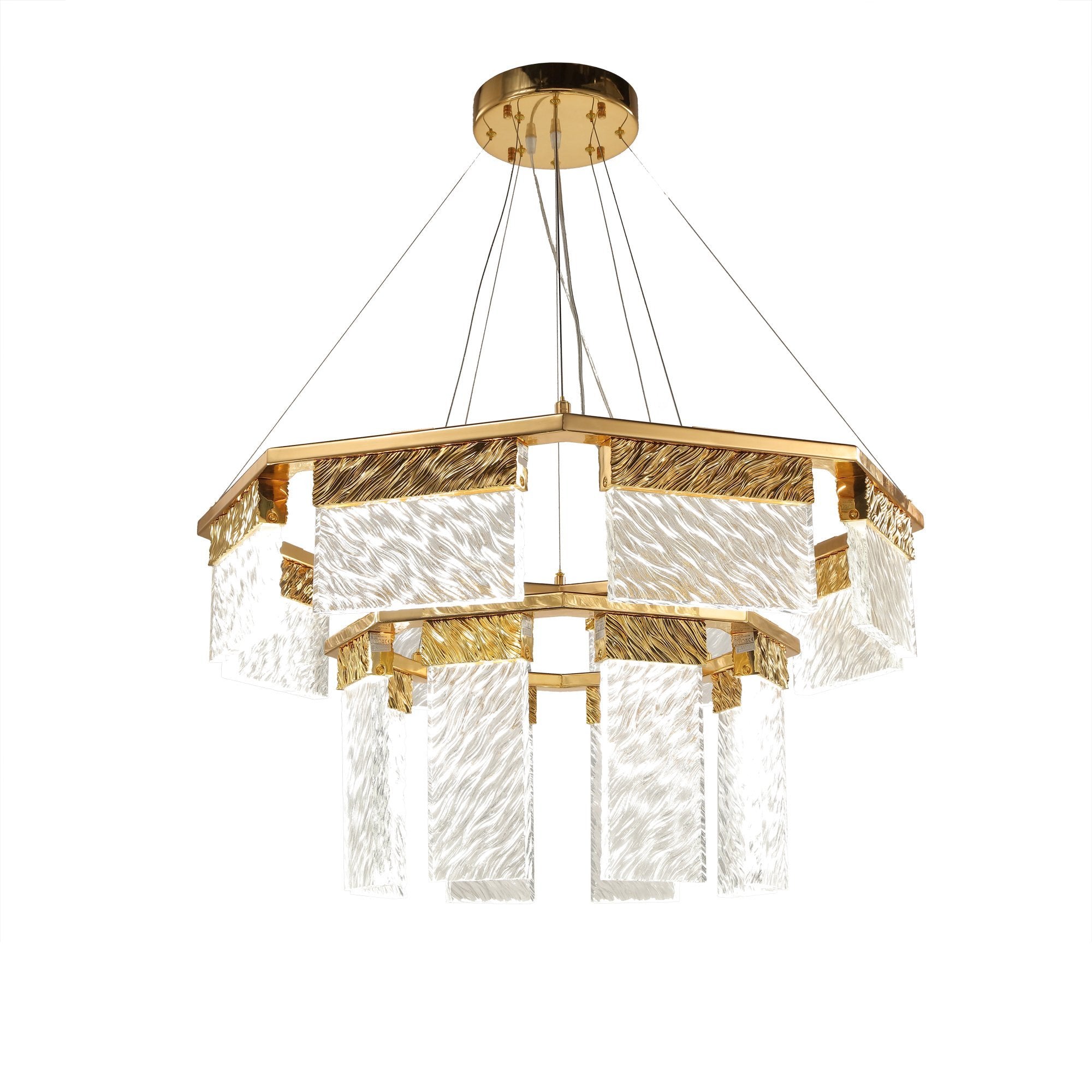 Aimee 2-Tier Round LED Down-light Glass Chandelier - Italian Concept -