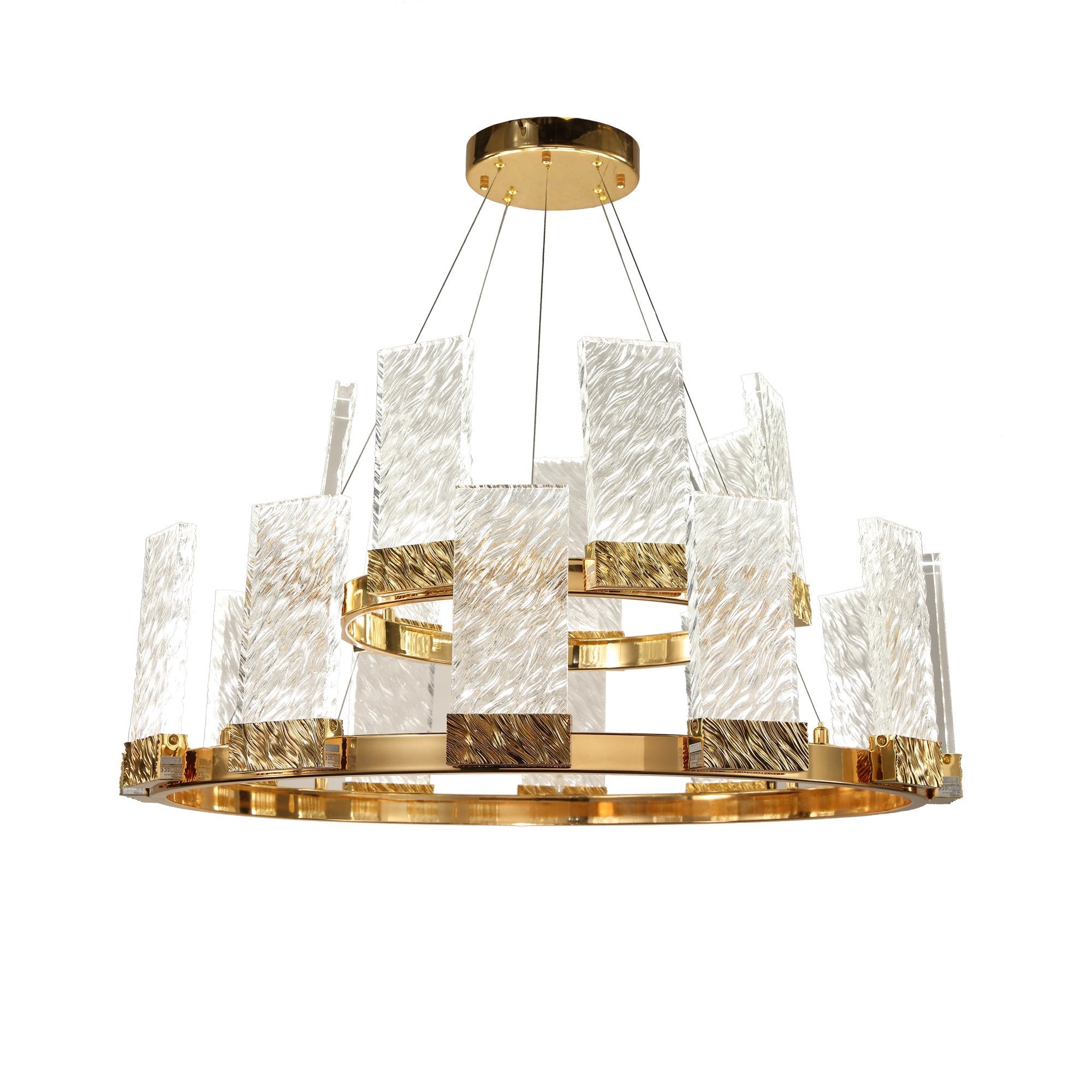 Aimee 2-Tier Round LED Luxurious Glass Chandelier - Italian Concept -
