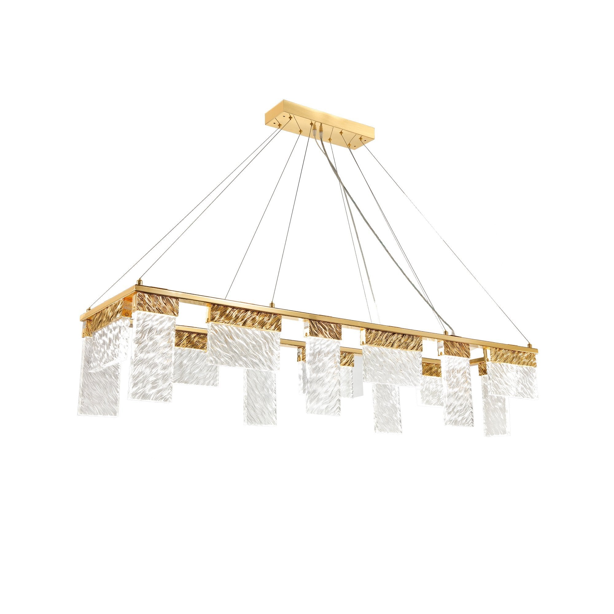 Aimee LED Rectangle Glass Chandelier - Italian Concept - 