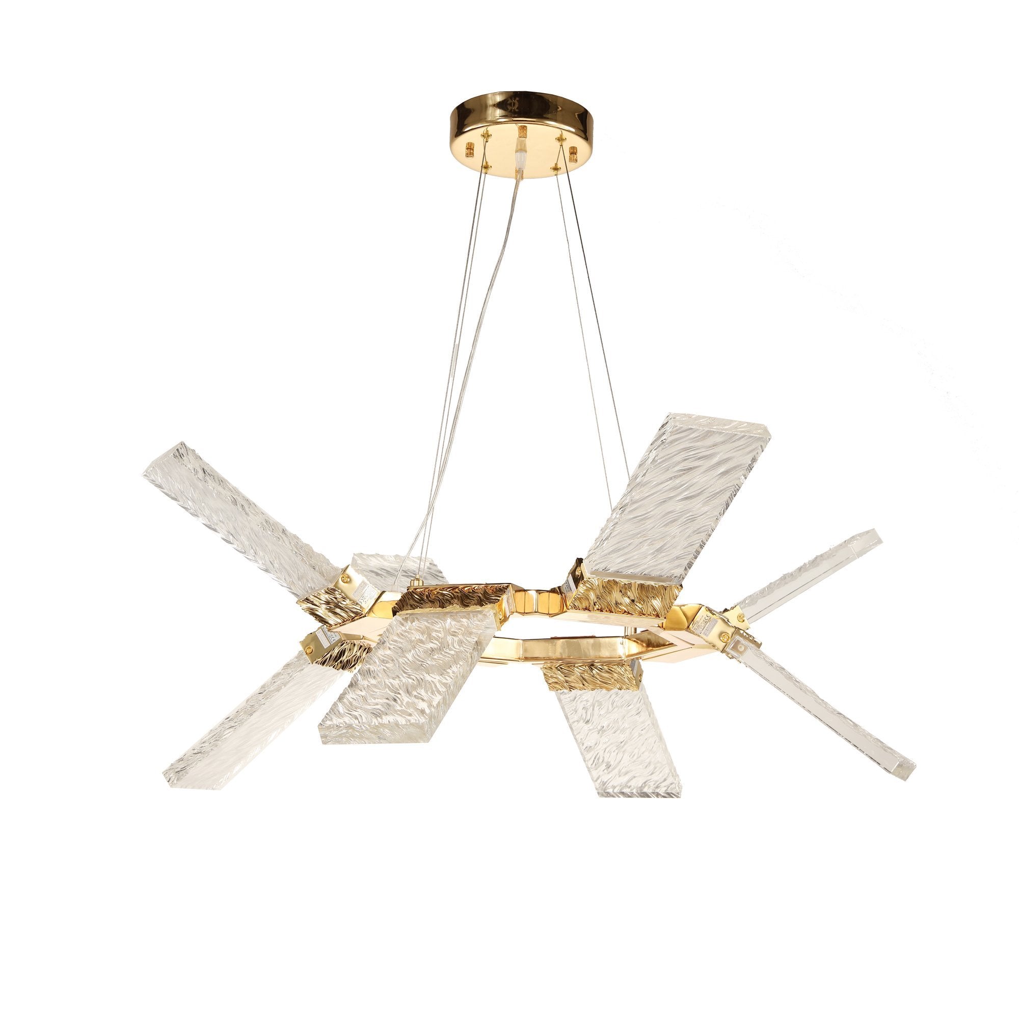 Aimee 1-Tier Angle LED Luxurious Glass Chandelier - Italian Concept -