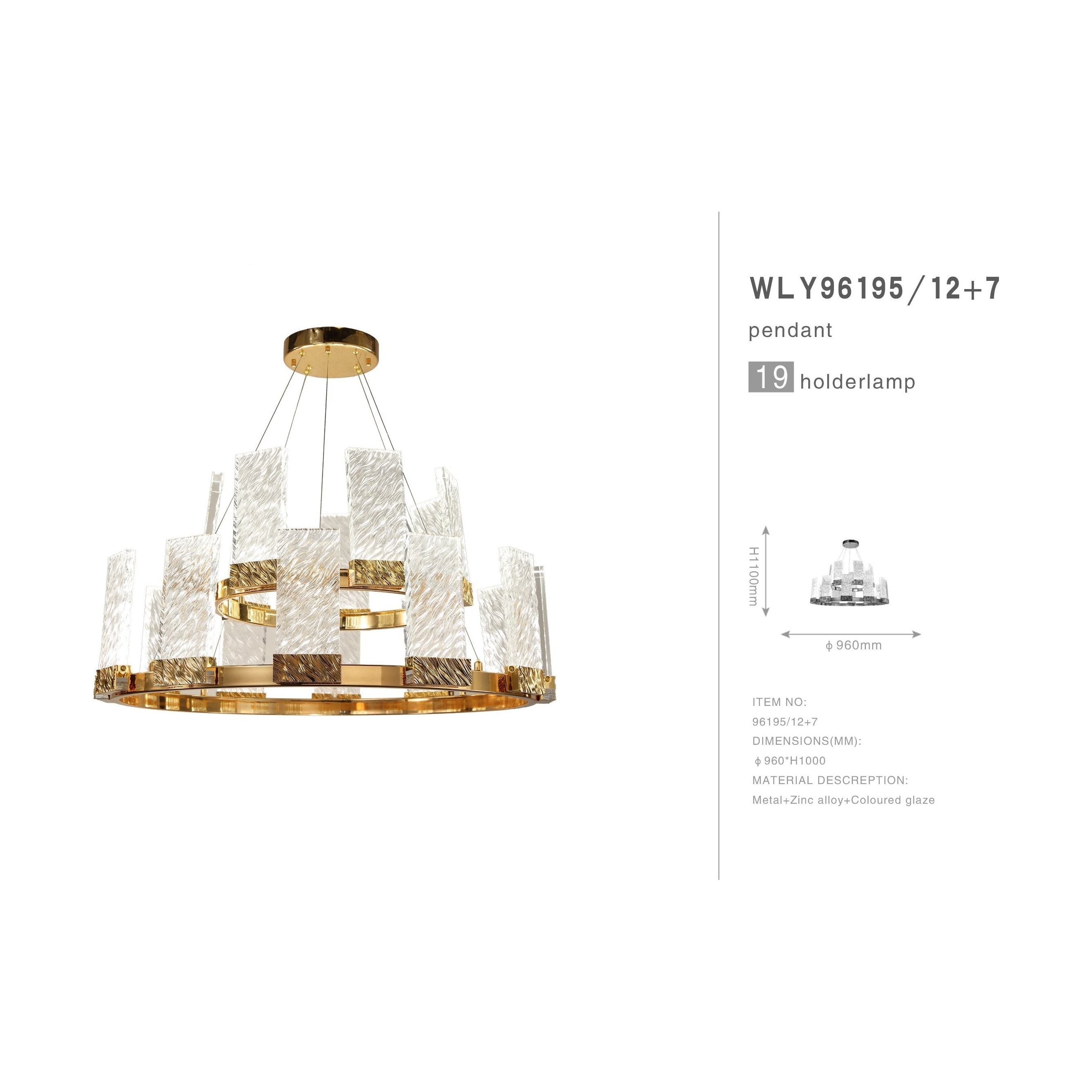 Aimee 2-Tier Round LED Luxurious Glass Chandelier - Italian Concept -