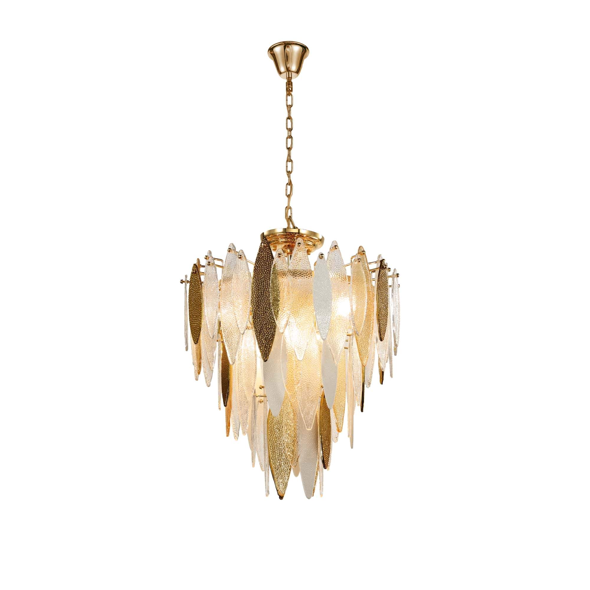 Alba Light Flushmount Tiered Oval Glass Chandelier - Italian Concept -