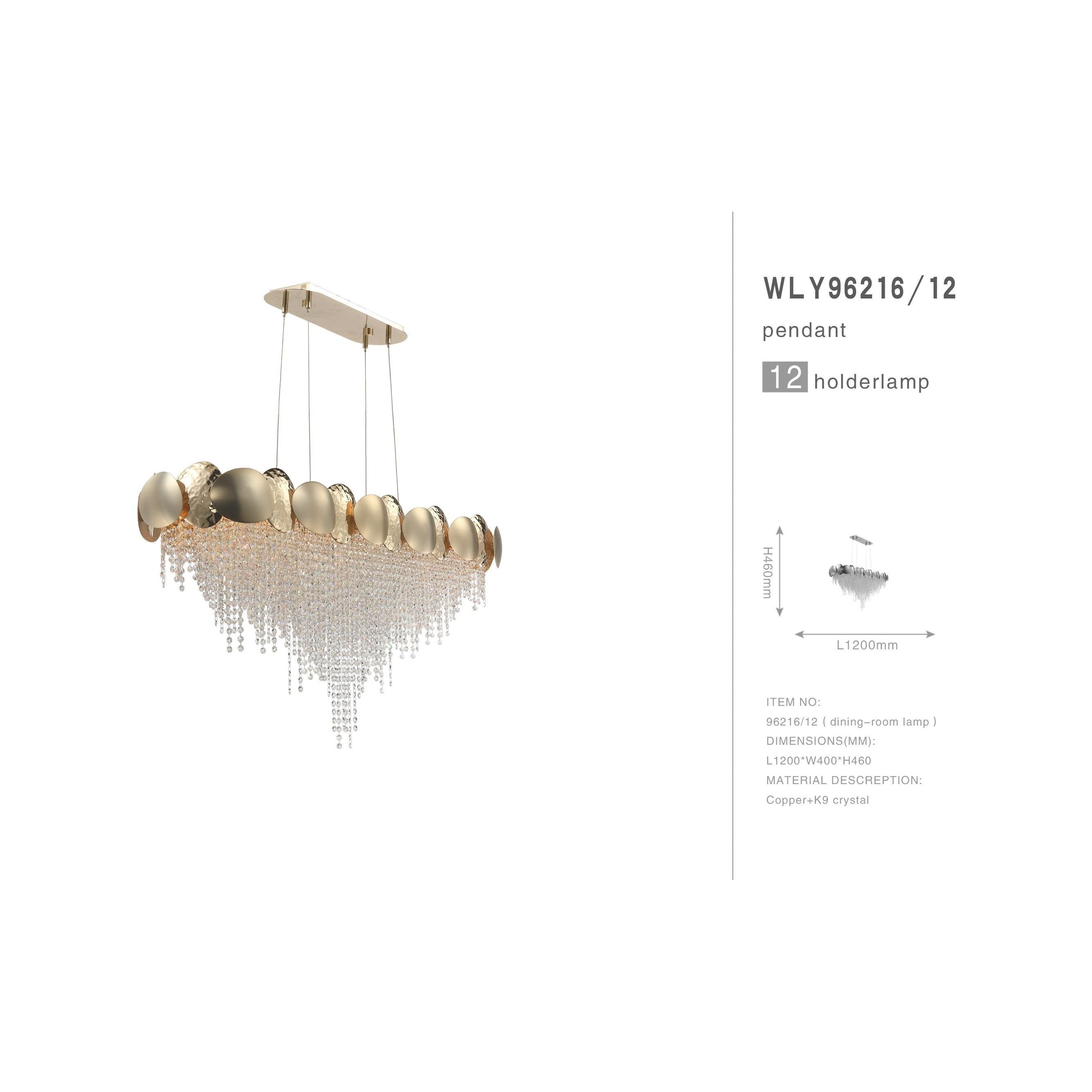 Amadeo Oval Brass Crystal Chandelier - Italian Concept -