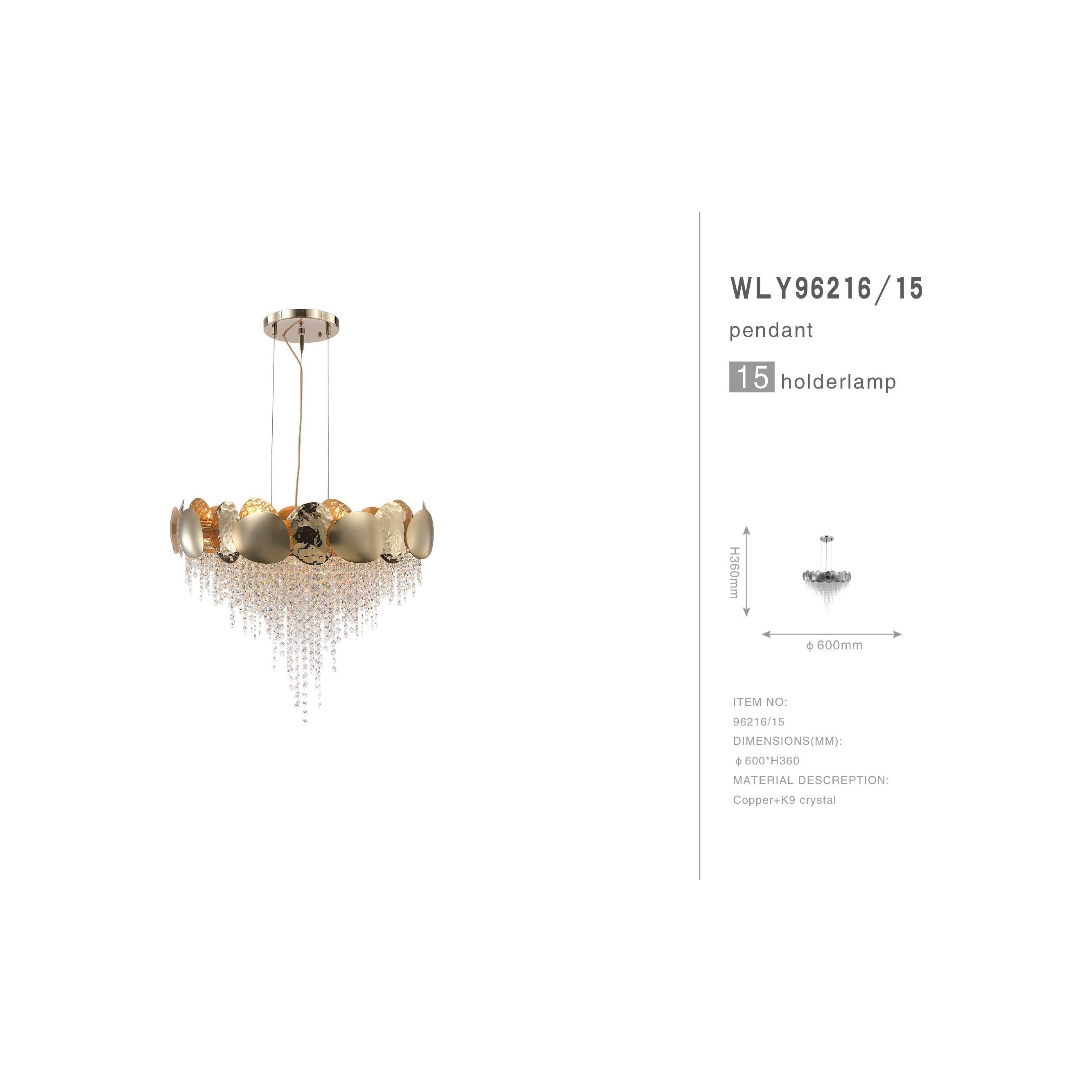 Amadeo Round Brass Crystal Chandelier - Italian Concept -