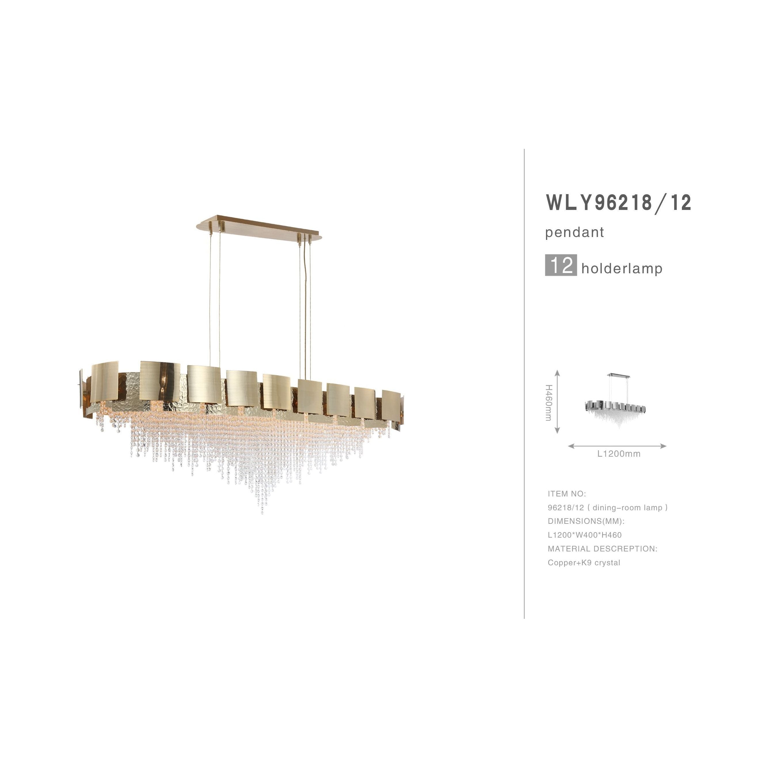 Anastagio Rectangle/ Linear Brass Crystal Bead Chandelier - Italian Concept -