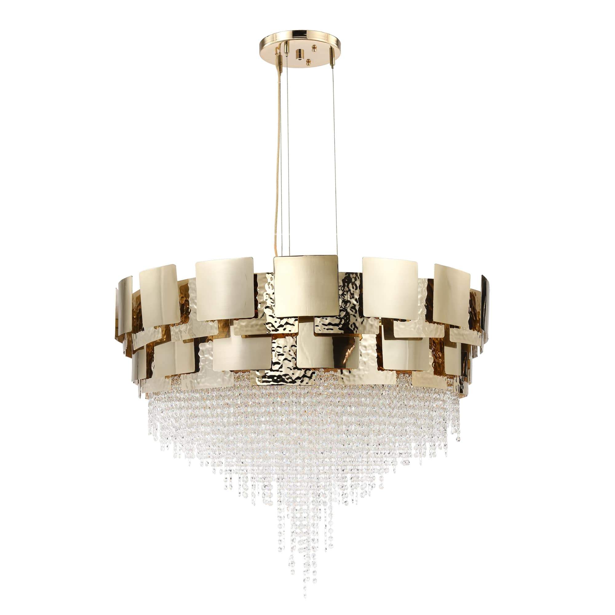 Anastagio Geometric-Squares Round Crystal Bead Chandelier - Italian Concept -