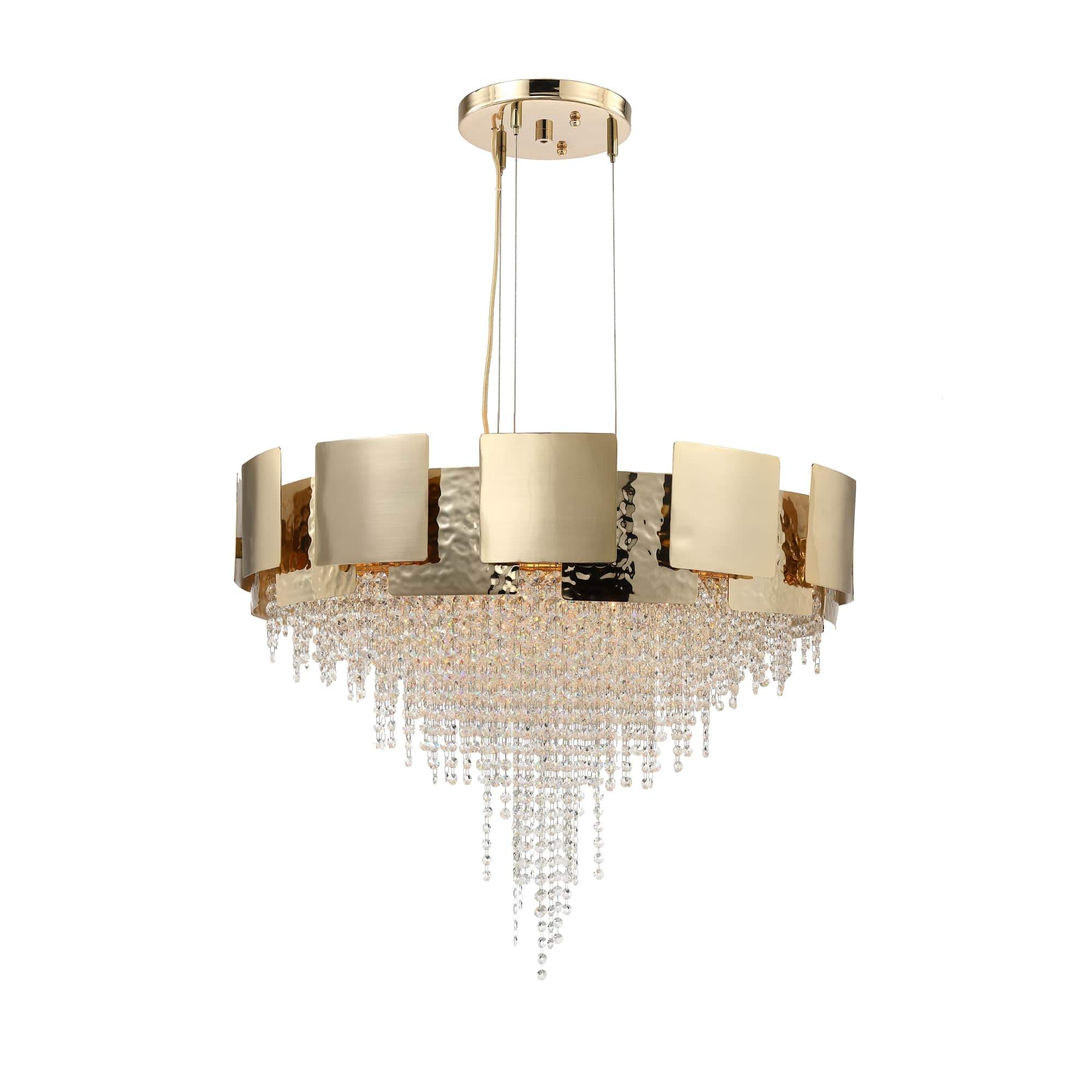 Anastagio Geometric-Squares Round Crystal Bead Chandelier - Italian Concept -