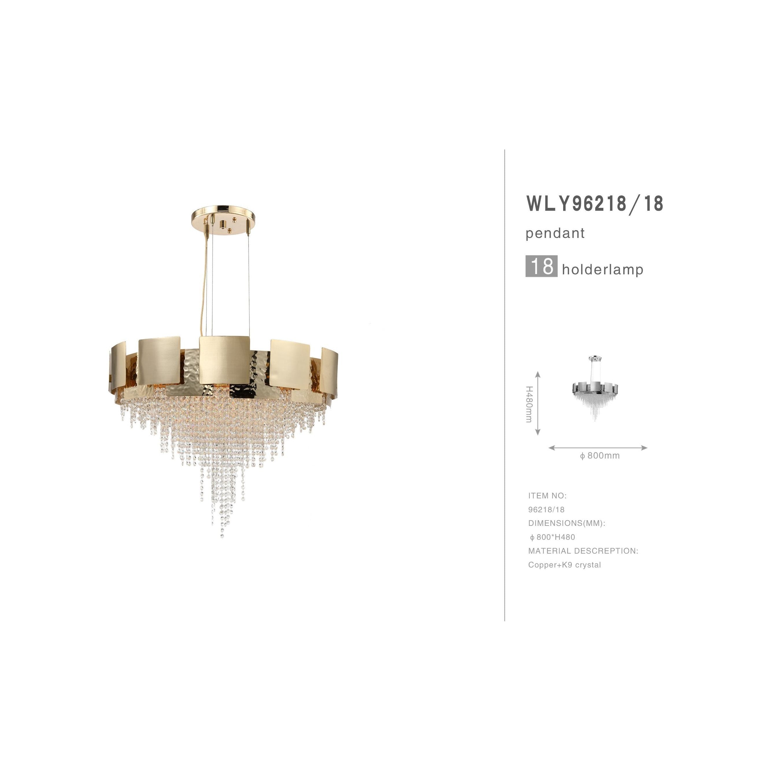 Anastagio Geometric-Squares Round Crystal Bead Chandelier - Italian Concept -