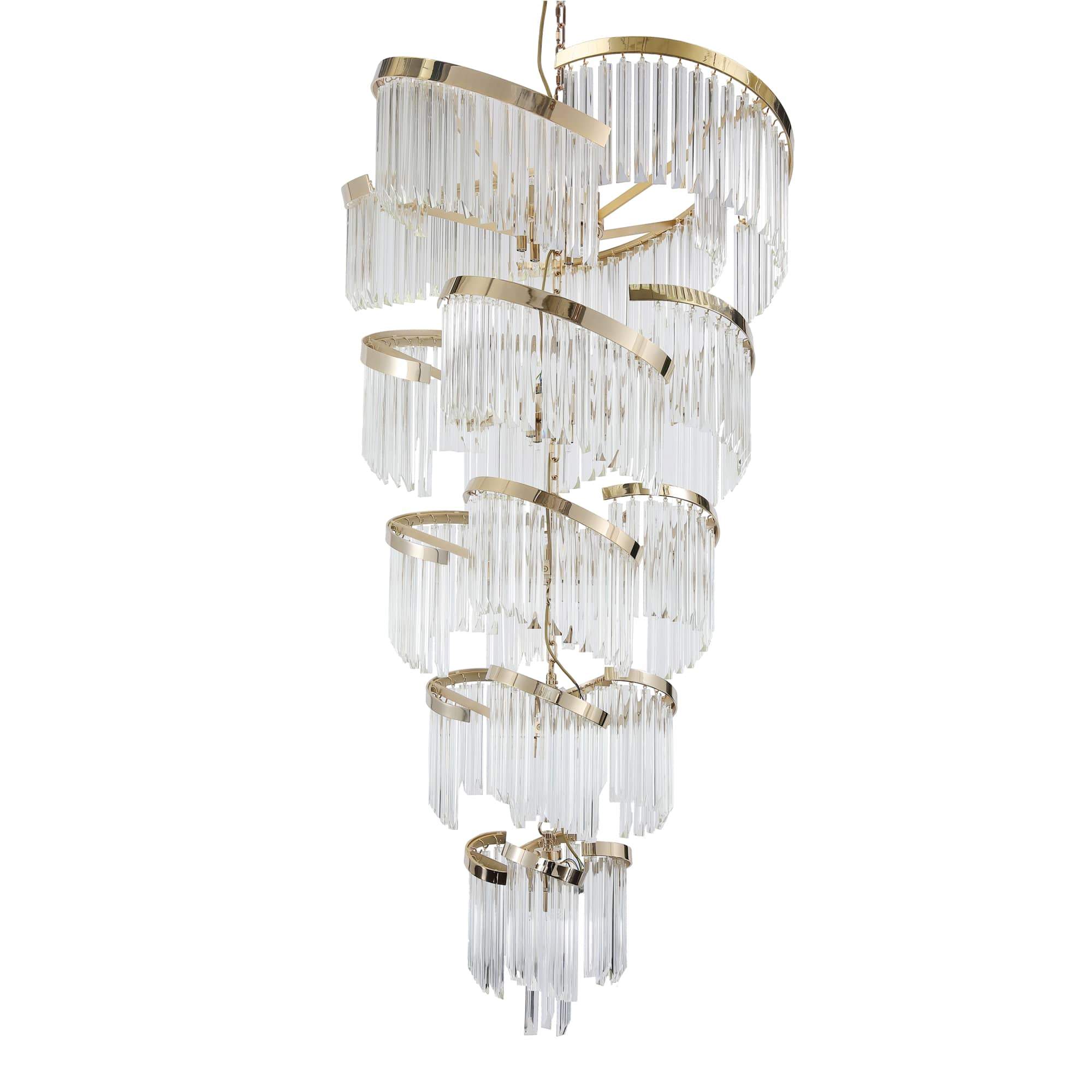 Brass Fluted Chandelier