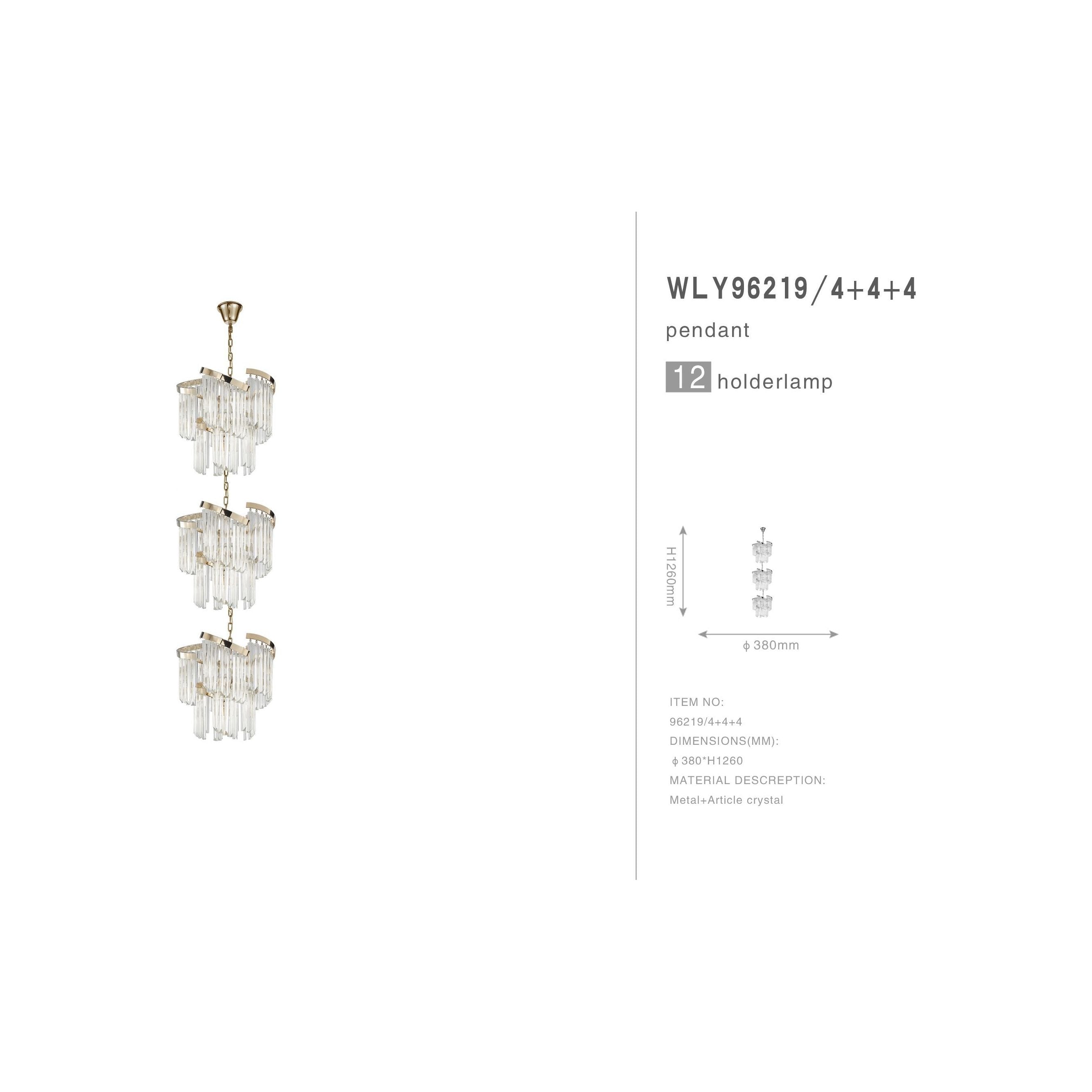 Twin Palms Foyer Pendant Crystal Chandelier - Italian Concept