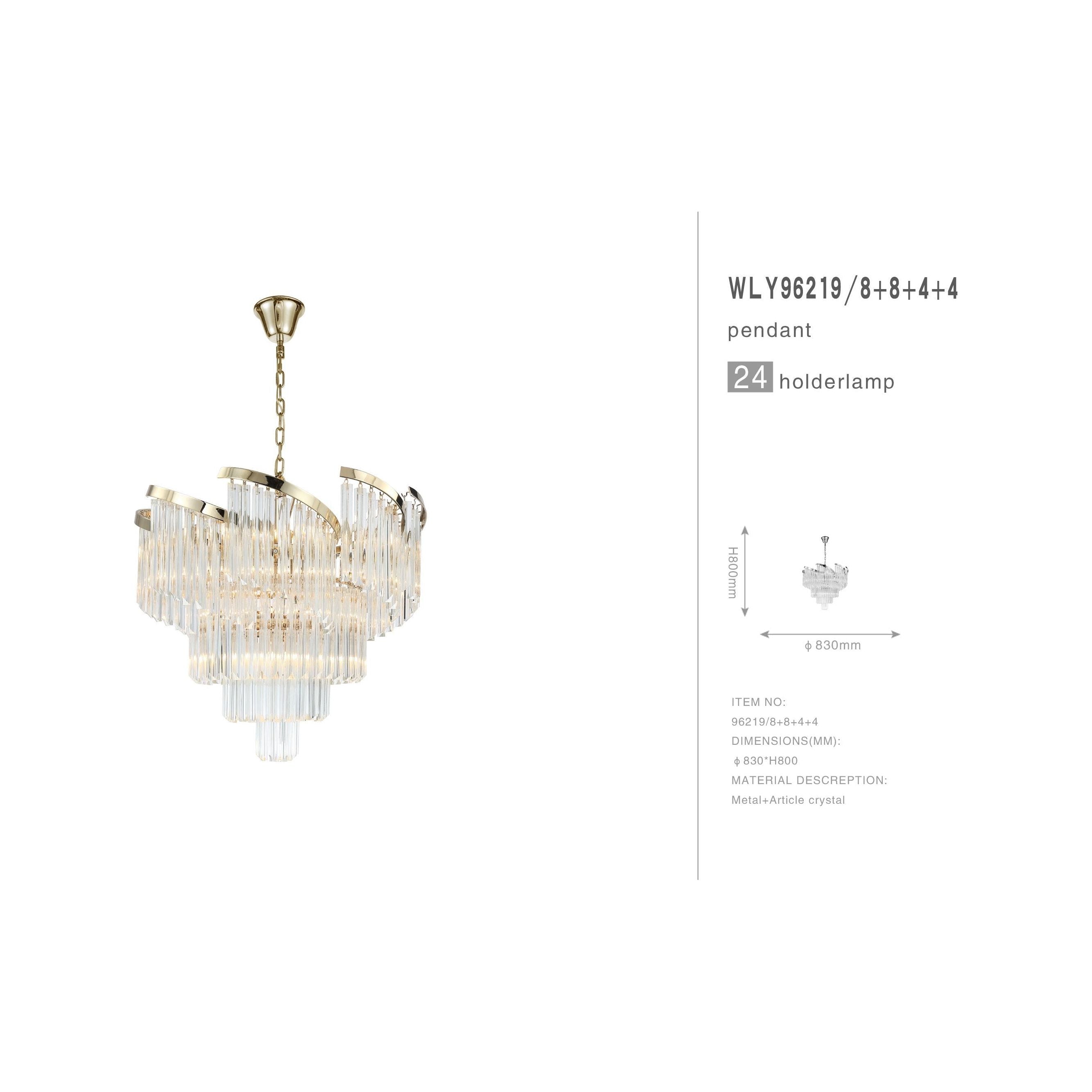 Twin Palms Round Crystal Chandelier - Italian Concept