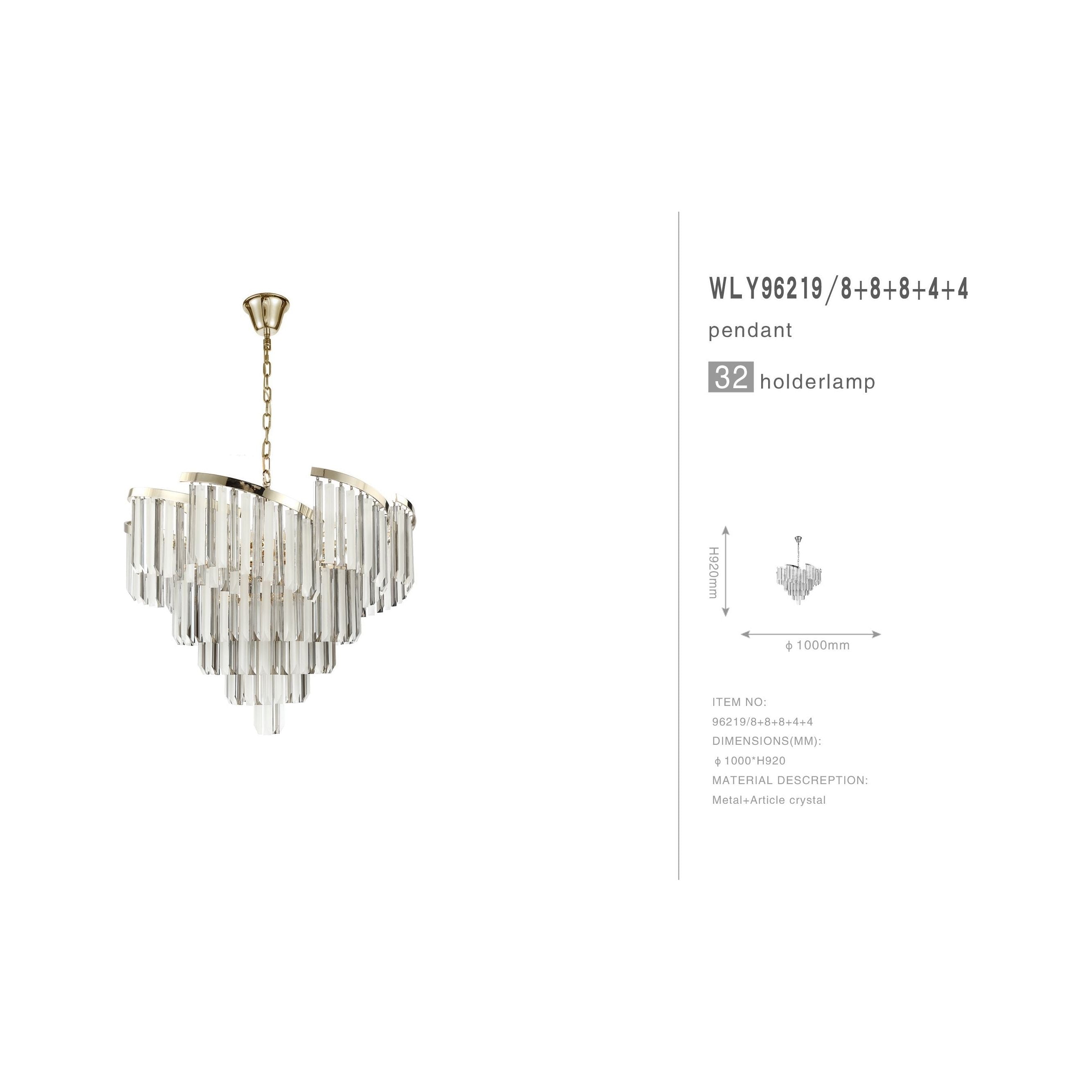 Twin Palms Round Crystal Chandelier - Italian Concept