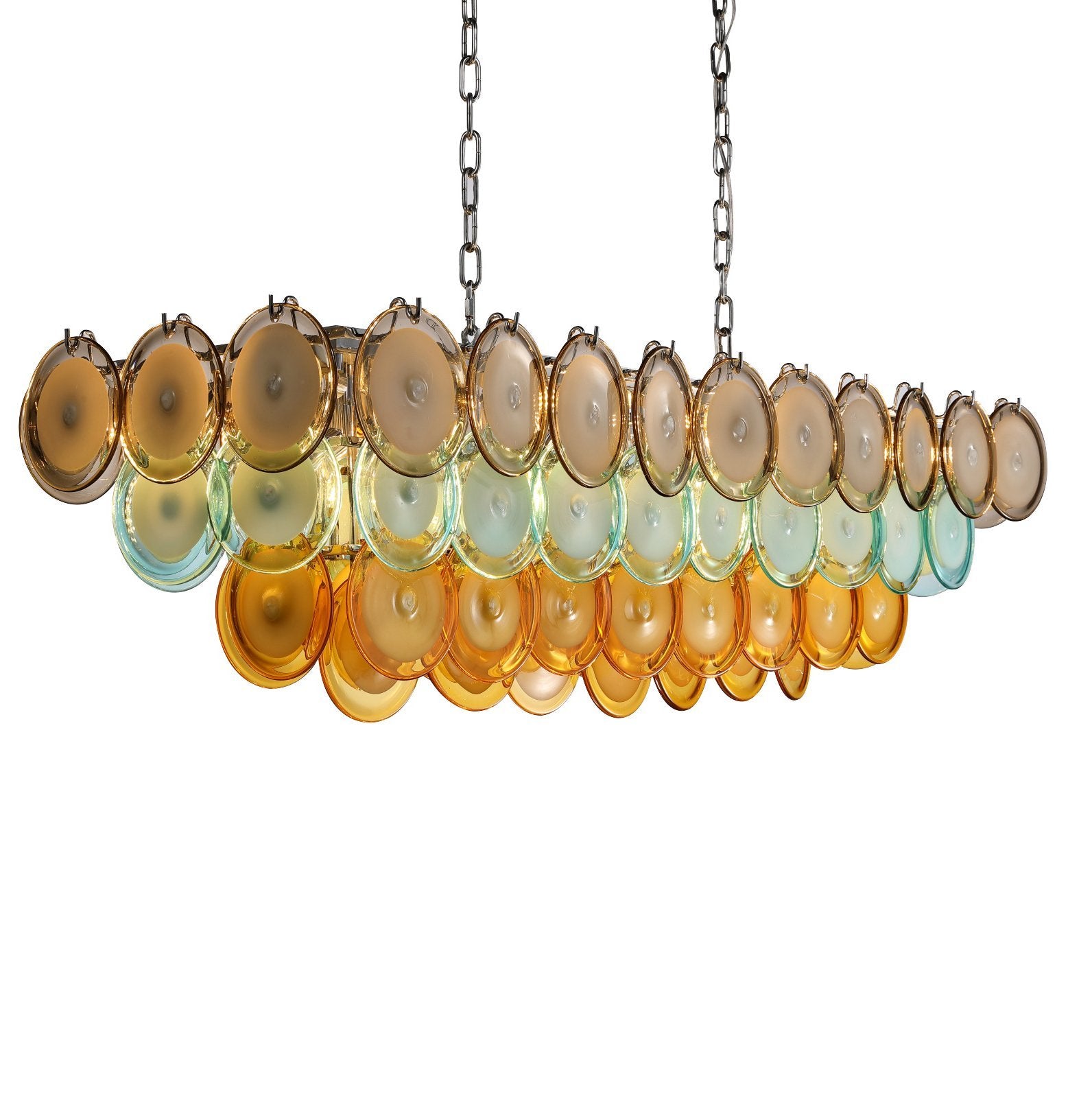 Bettina Murano Rectangle/ Linear Glass Chandelier - Italian Concept -