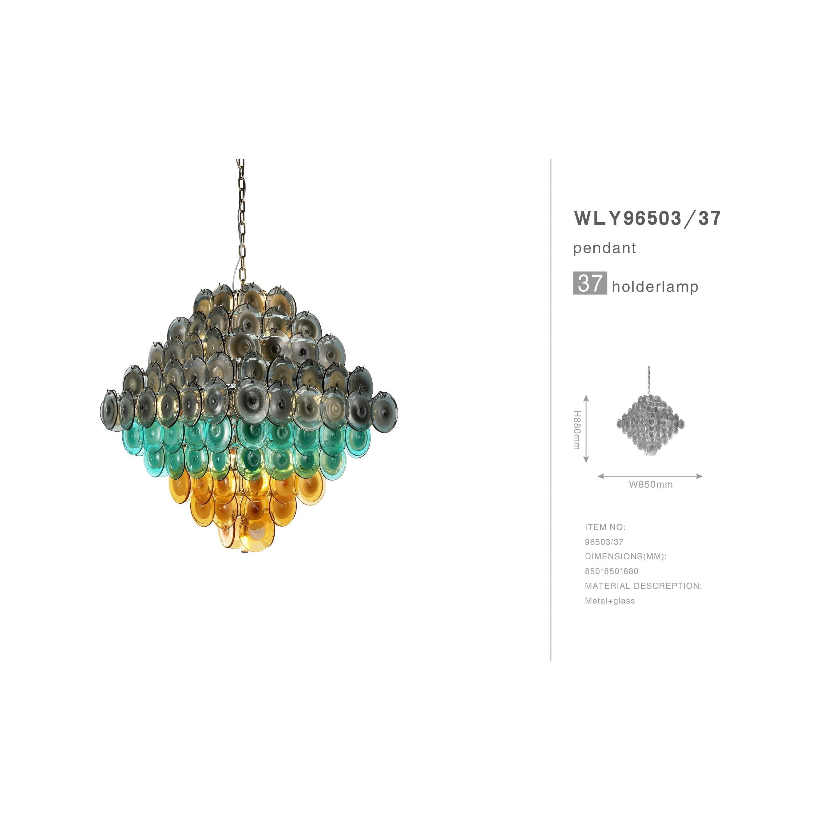Bettina Murano Round Glass Chandelier - Italian Concept -