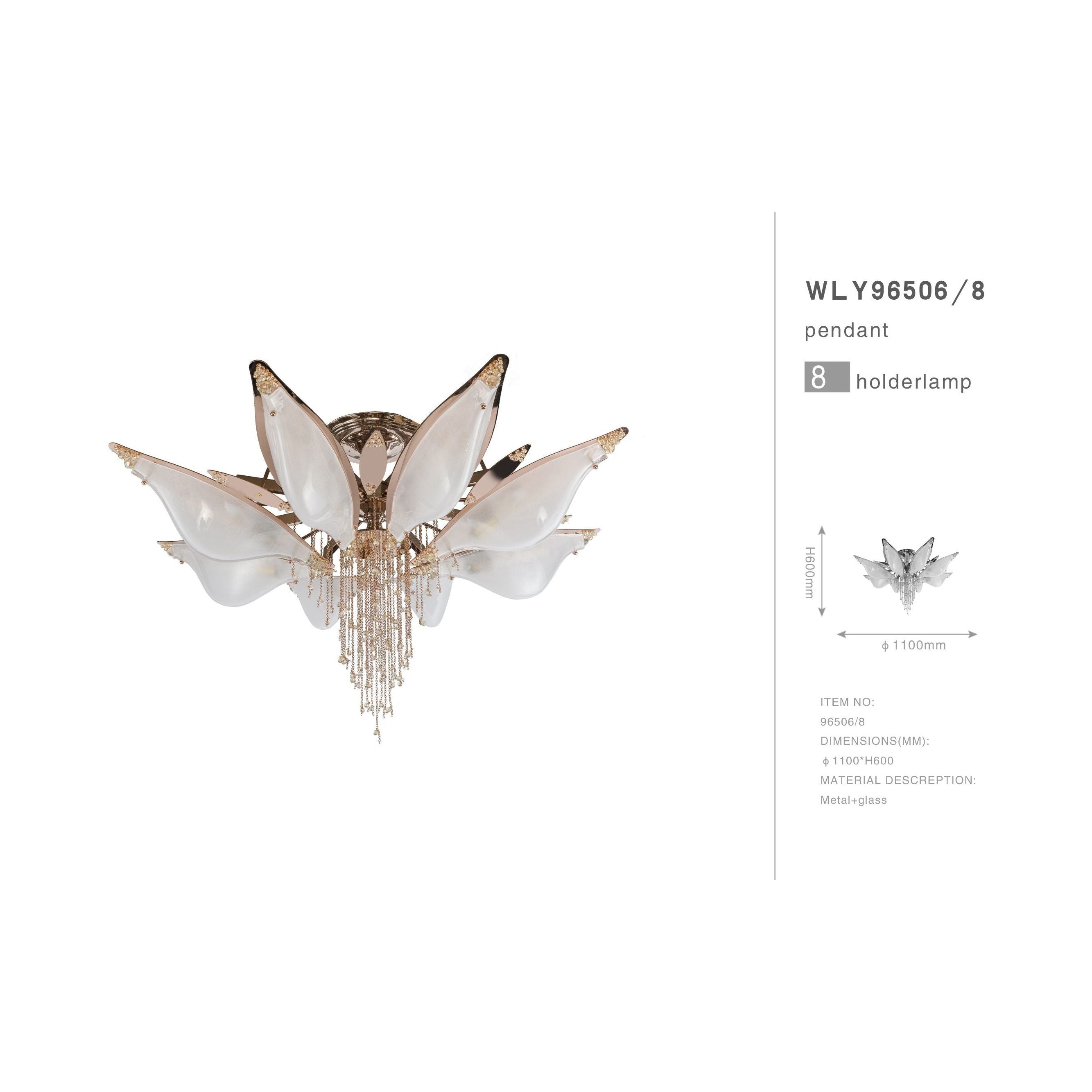 Aria Open-Flower Crystal Murano Flushmount Chandelier - Italian Concept -