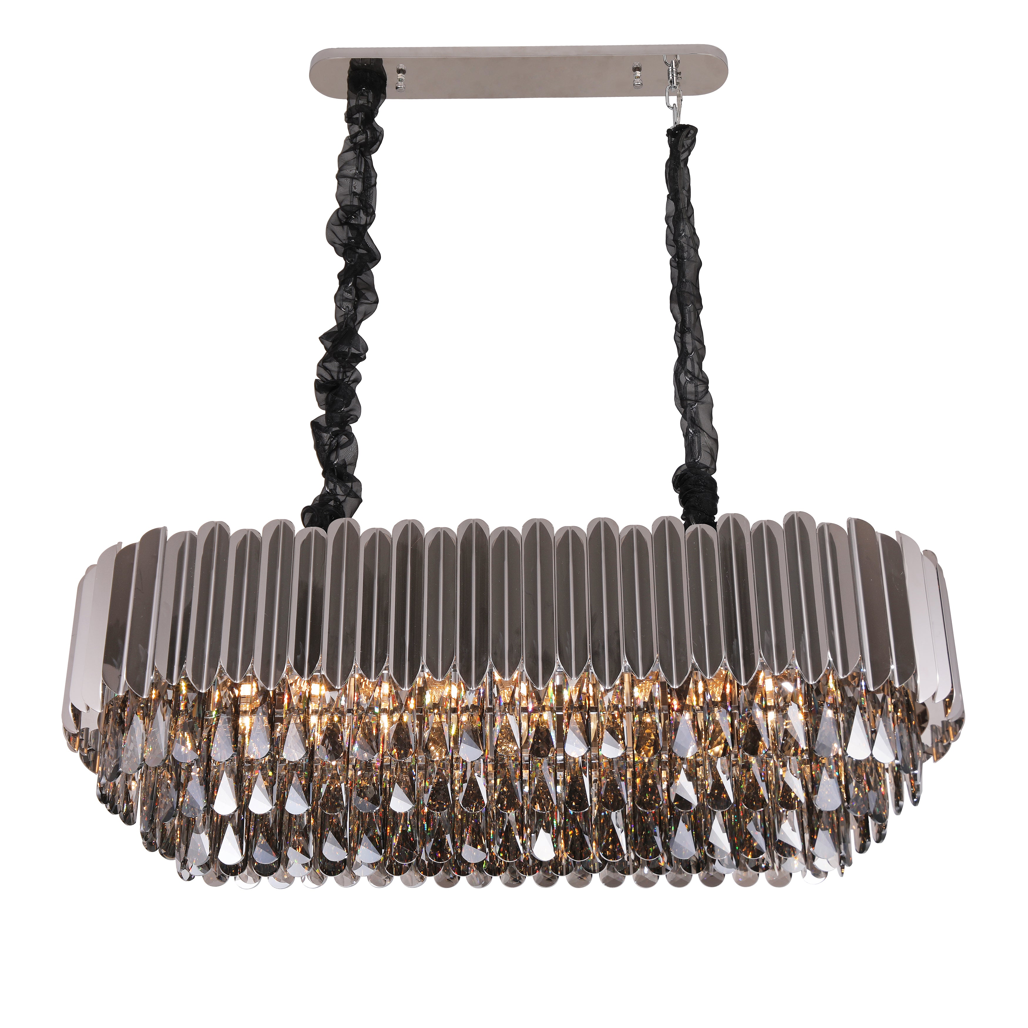 Alicante Tiered Linear Crystal Chandelier - Italian Concept -
