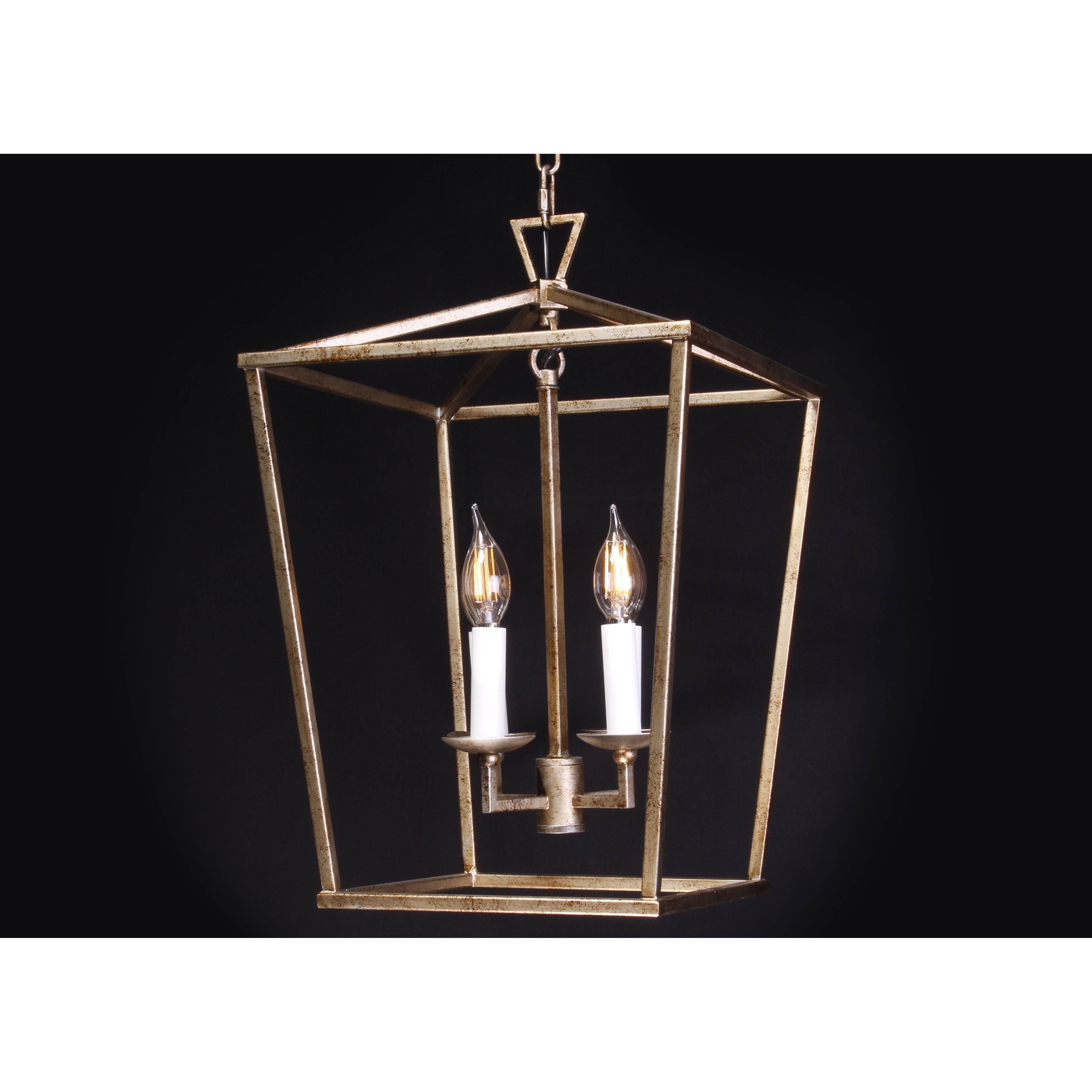 Chris Graff 4 - Light 12"W Lantern Geometric Chandelier - Italian Concept - Color Finish