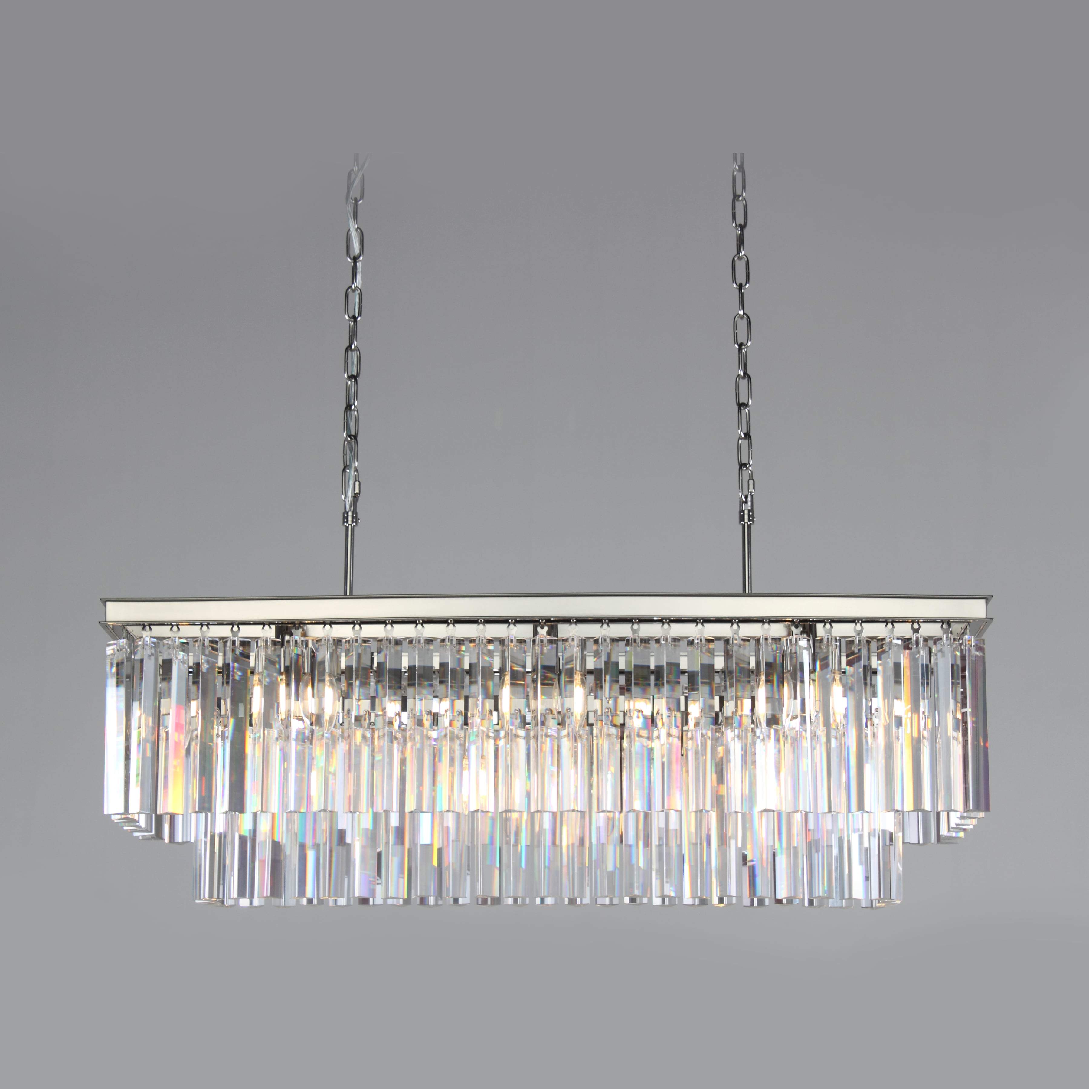 Apex Odeon Rectangular Fringe Crystal Chandelier - Italian Concept -