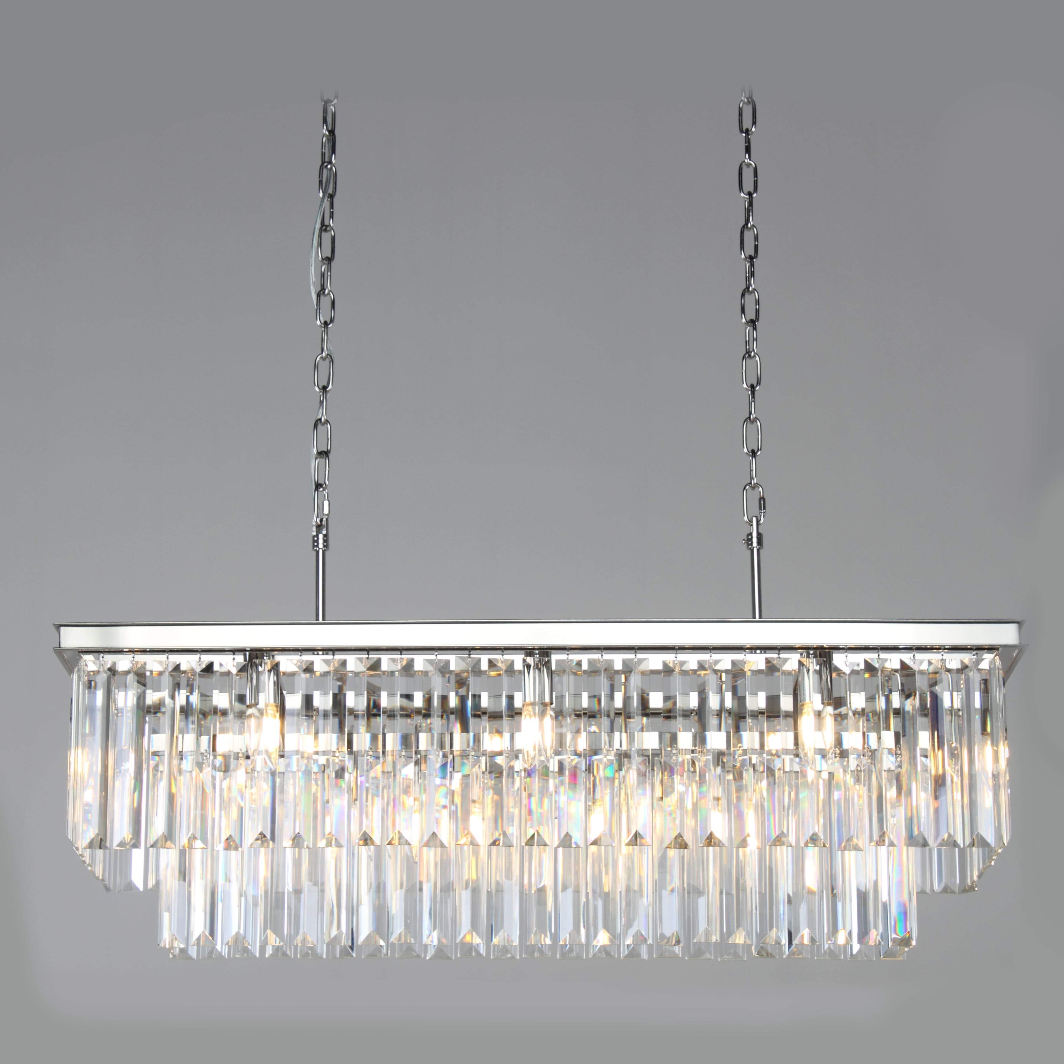 Odeon Crystal Fringe Rectangular Chandelier - Italian Concept
