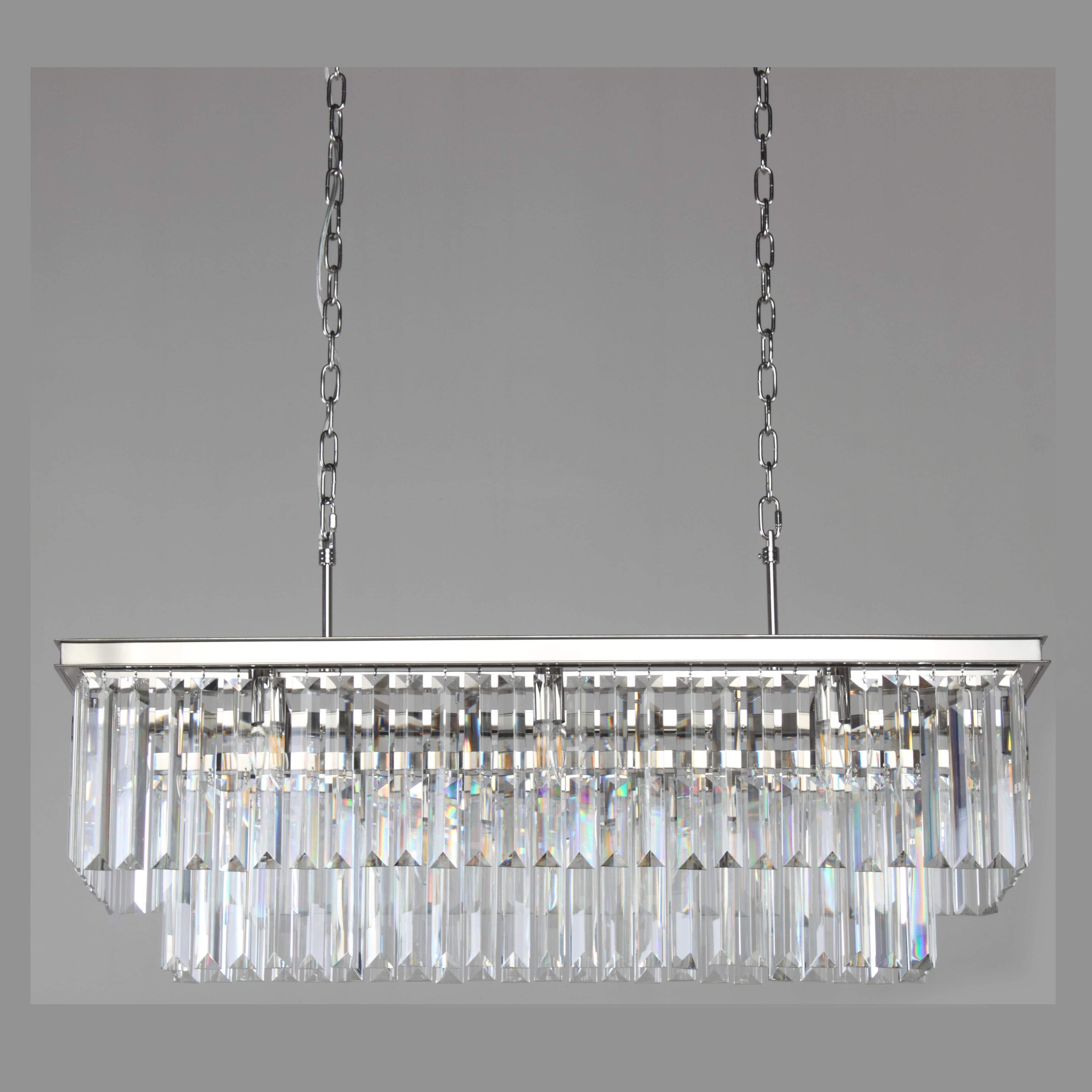 Odeon Crystal Fringe Rectangular Chandelier - Italian Concept