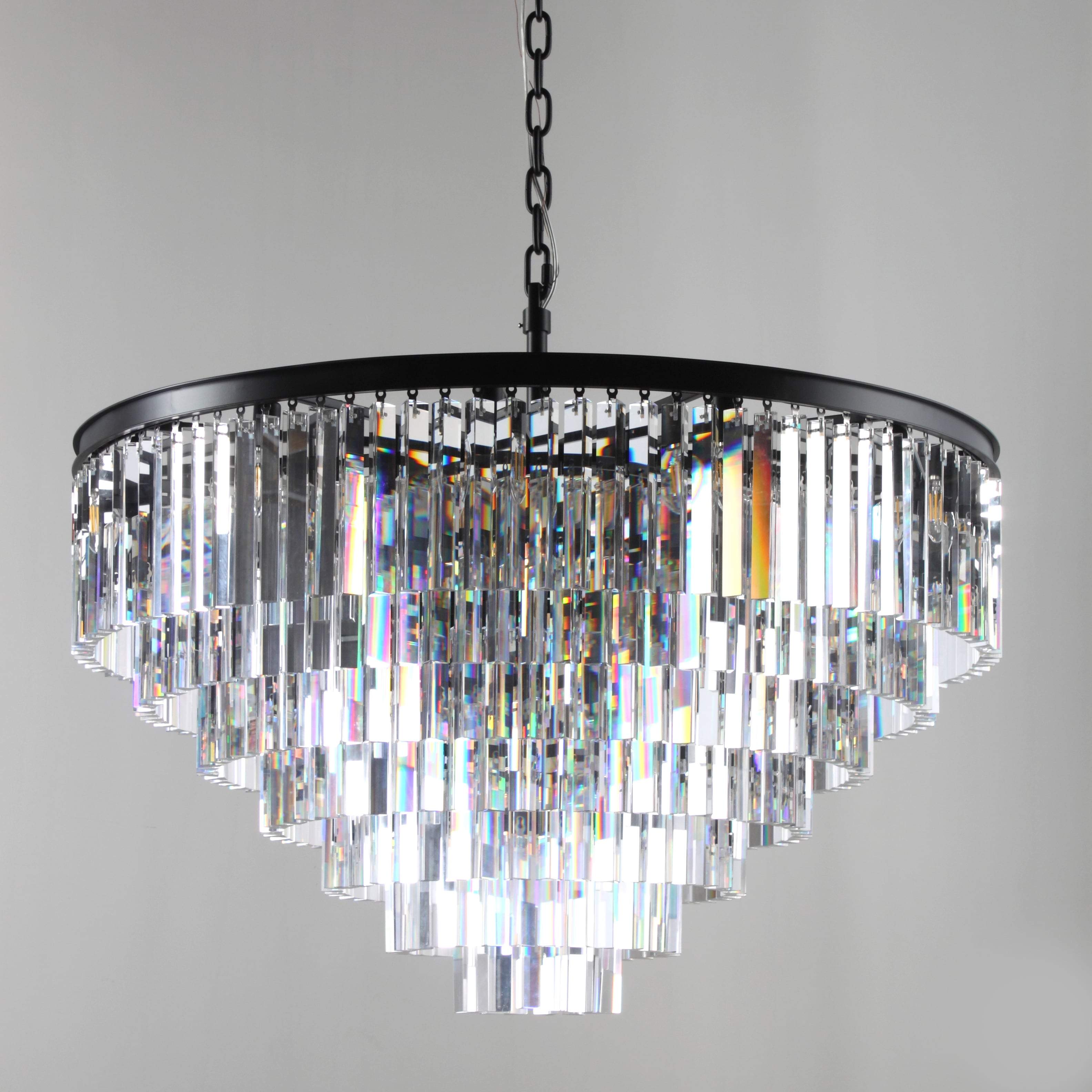 Apex Odeon Round Crystal Fringe Chandelier Collection - Italian Concept -