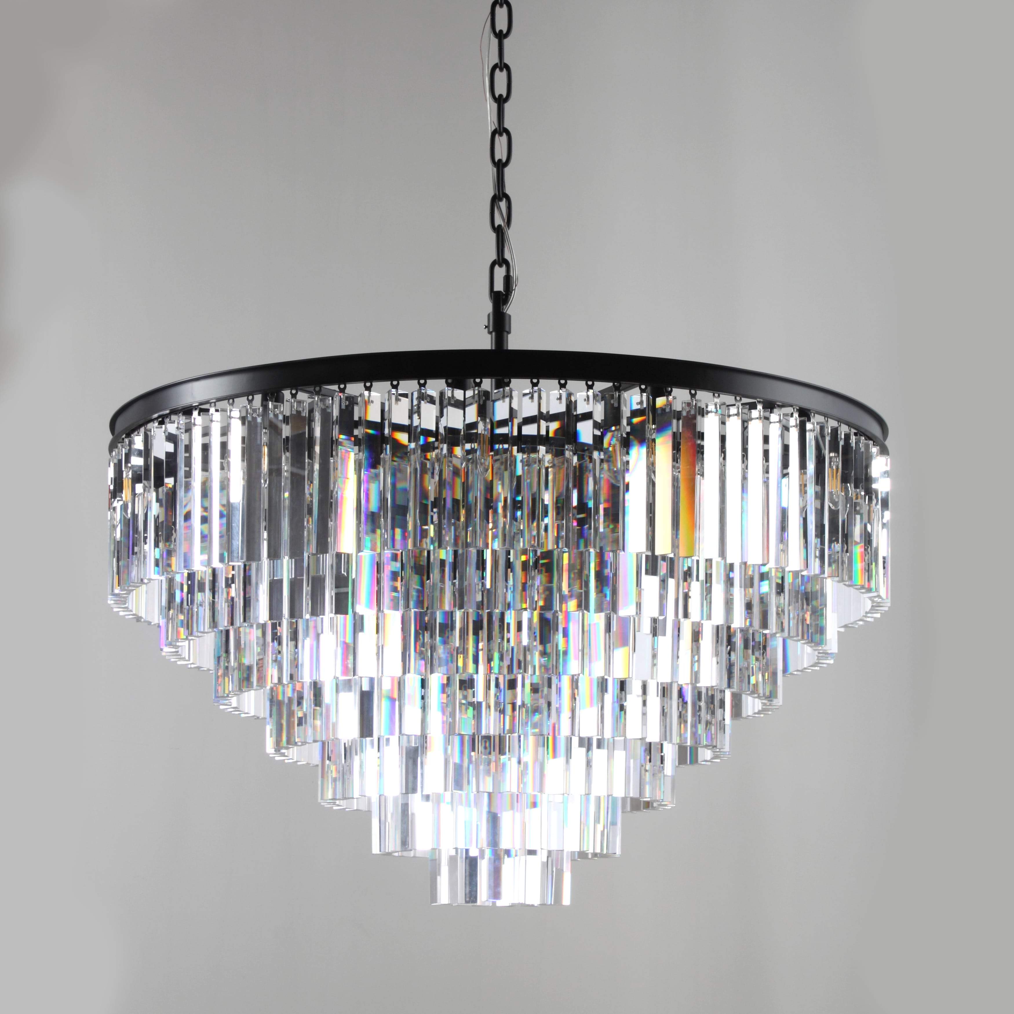 Apex Odeon Round Crystal Fringe Chandelier Collection - Italian Concept -