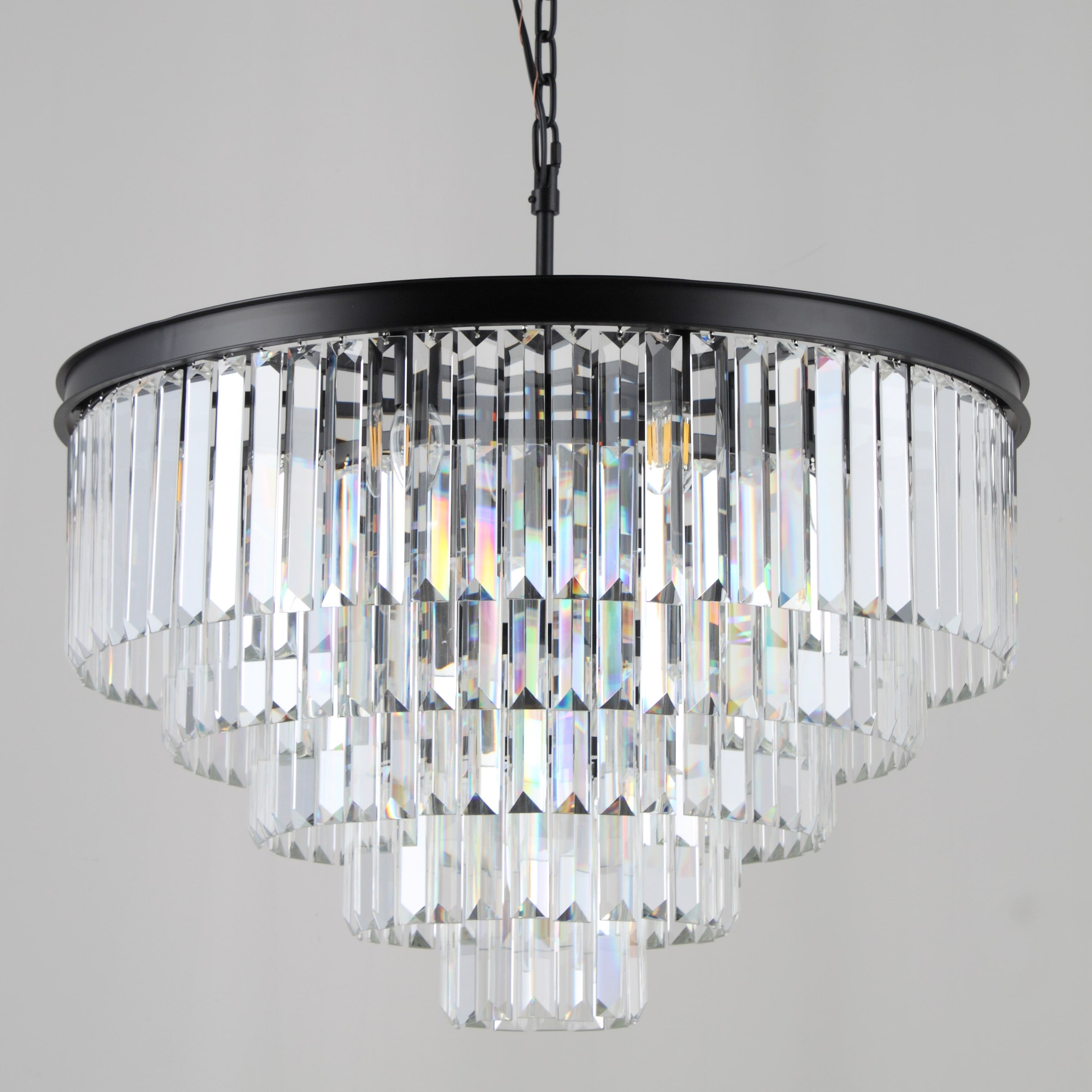 Odeon Round Crystal Fringe Chandelier Collection - Italian Concept