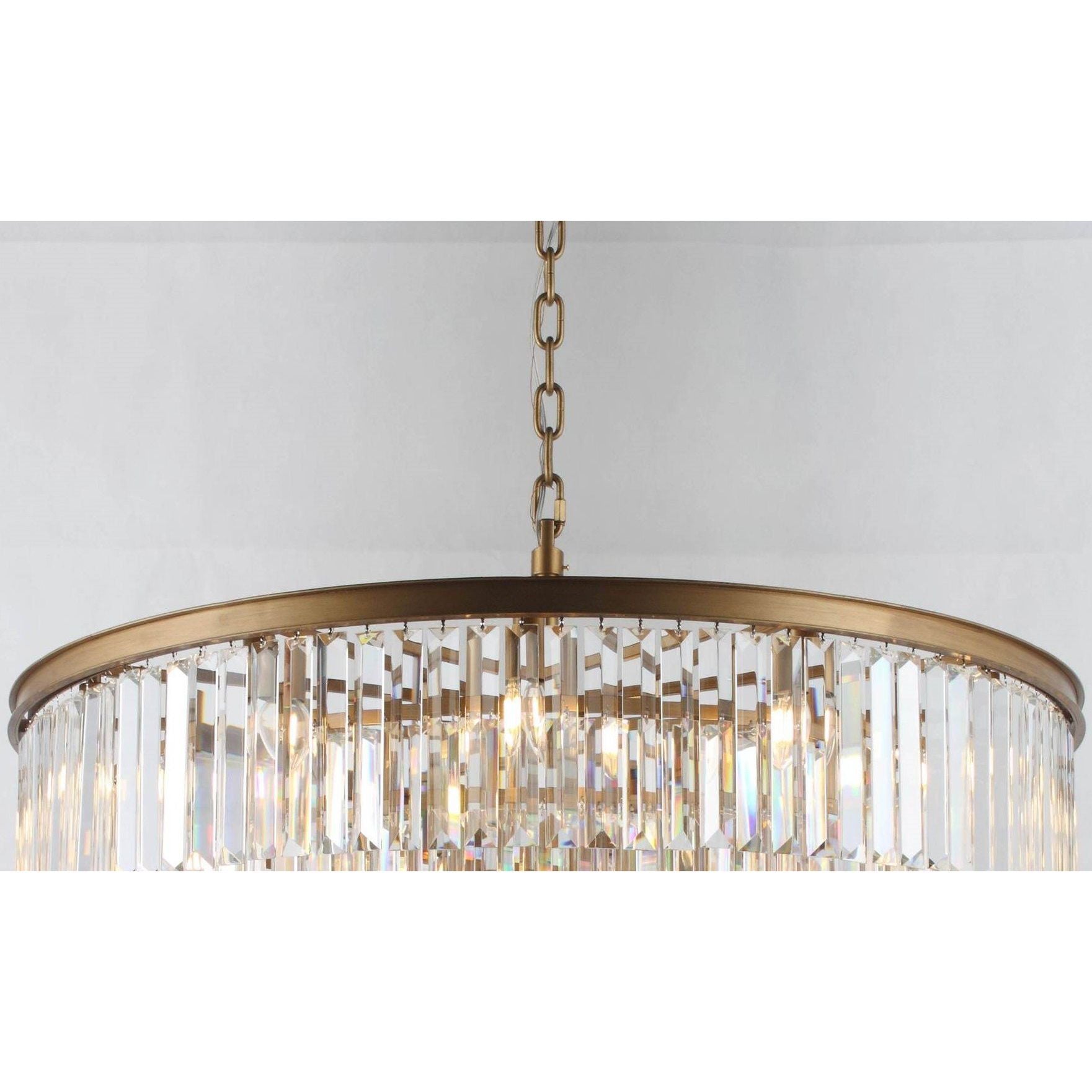 Veccini Spiral Tiered/ Layered Crystal Fringe Chandelier 36" - Italian Concept