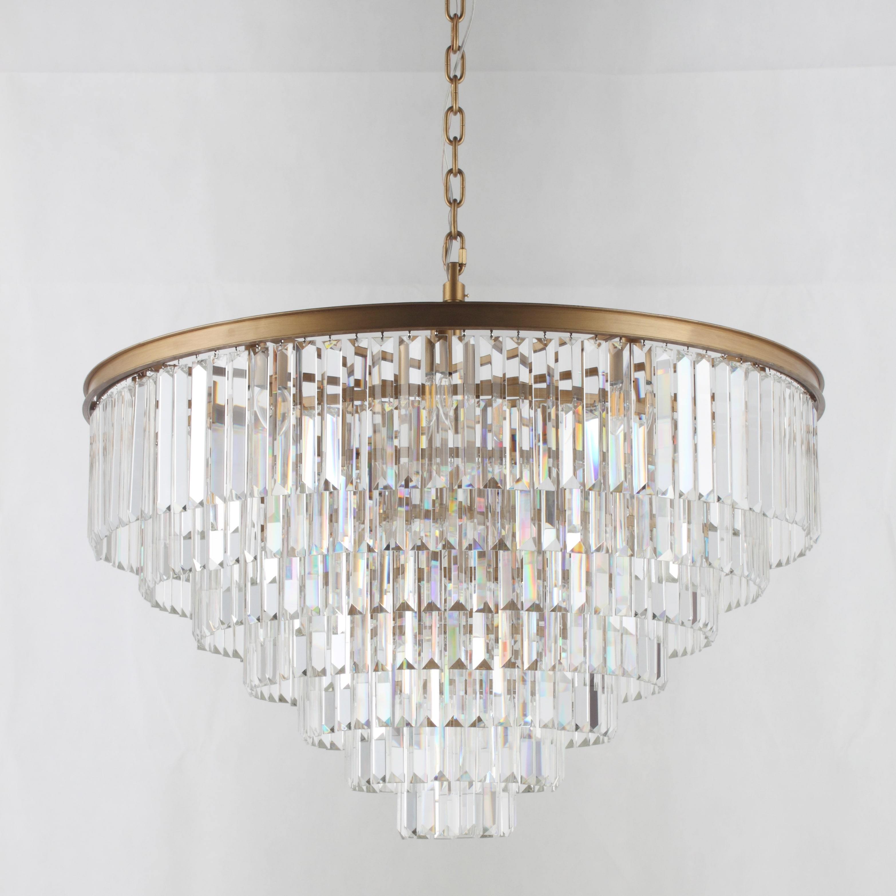 5-Tier Odeon Crystal Fringe Chandelier - Italian Concept - frame finish