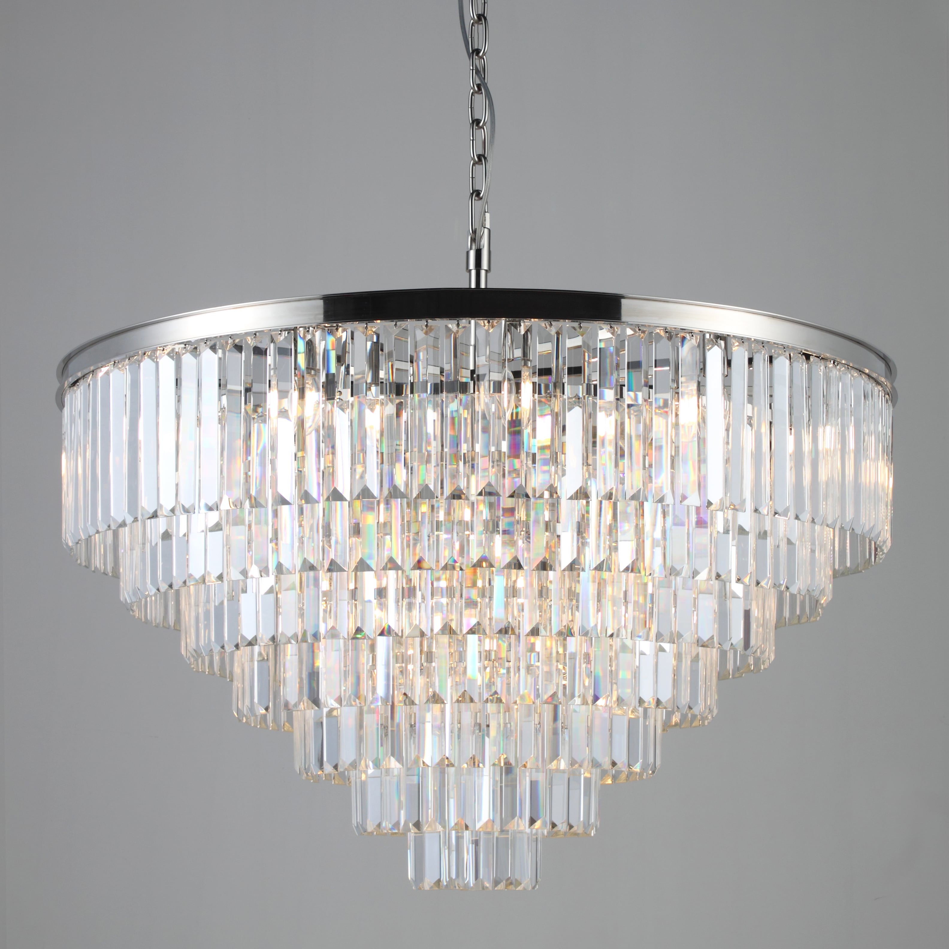 Odeon Round Crystal Fringe Chandelier Collection - Italian Concept