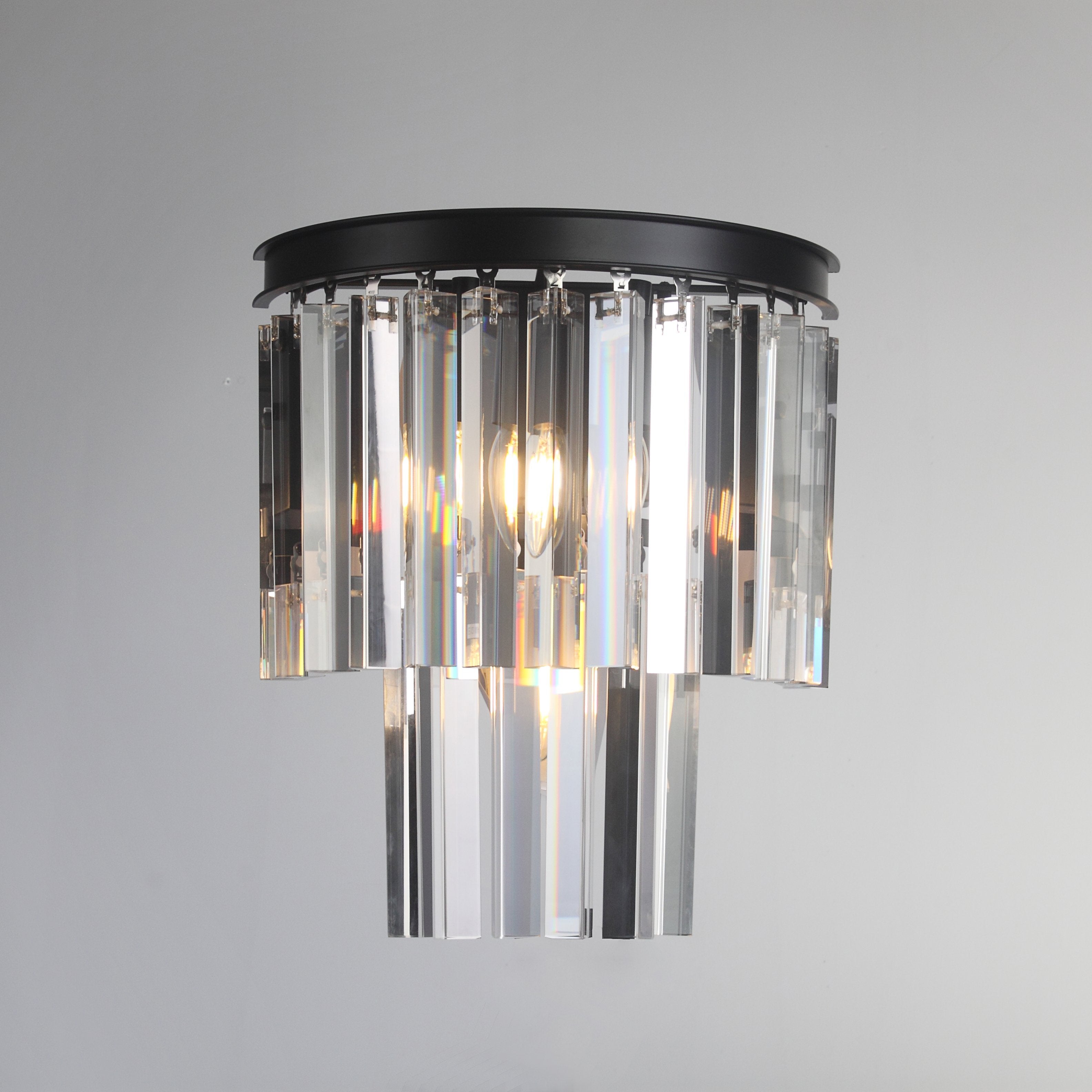 Apex Odeon Crystal Fringe 2-Tier Sconce - Italian Concept -