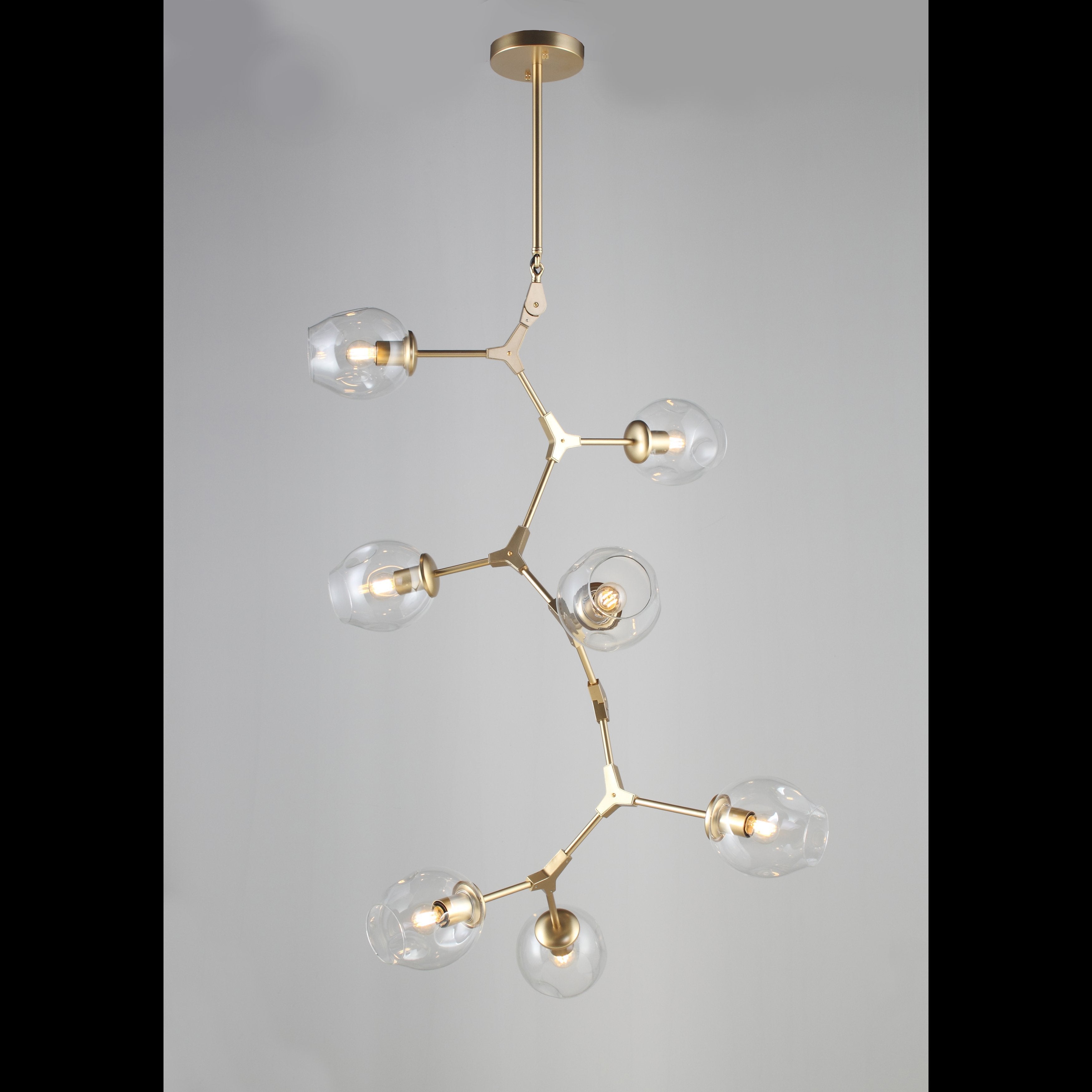 Metal Releaf Vertical Globe Branching Bubble Chandelier - Italian Concept