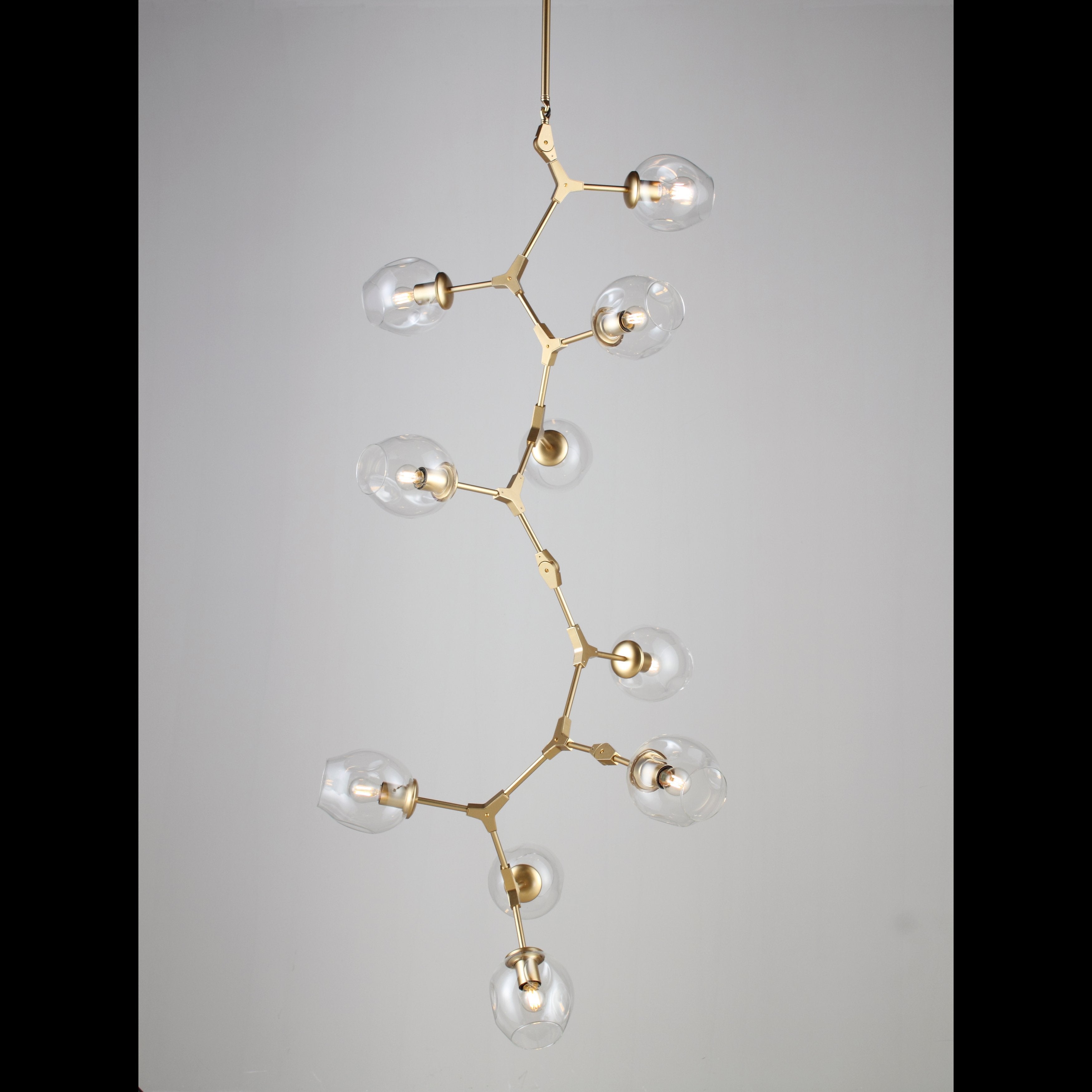 Metal Releaf Vertical Globe Branching Bubble Chandelier - Italian Concept