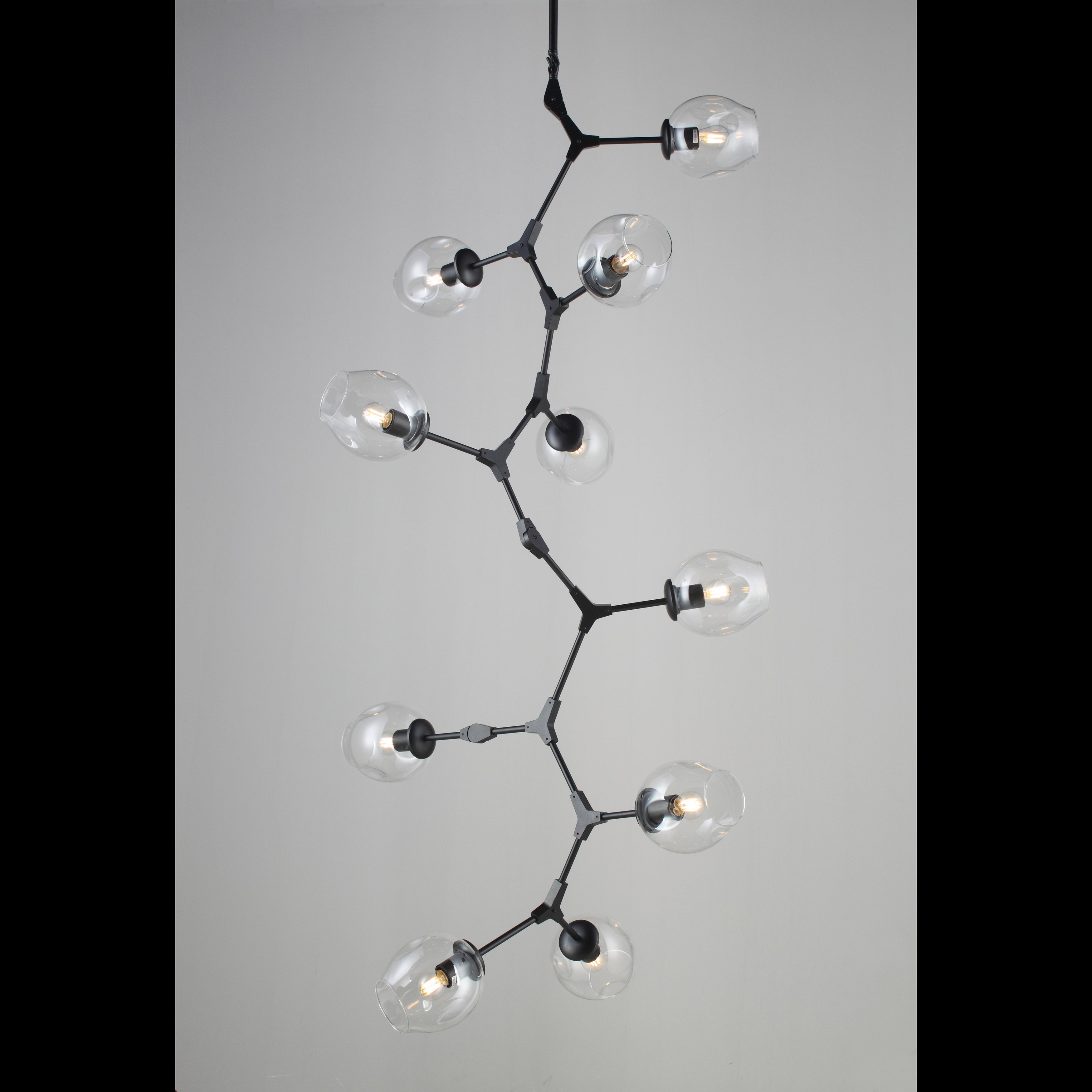 Metal Releaf Vertical Globe Branching Bubble Chandelier - Italian Concept
