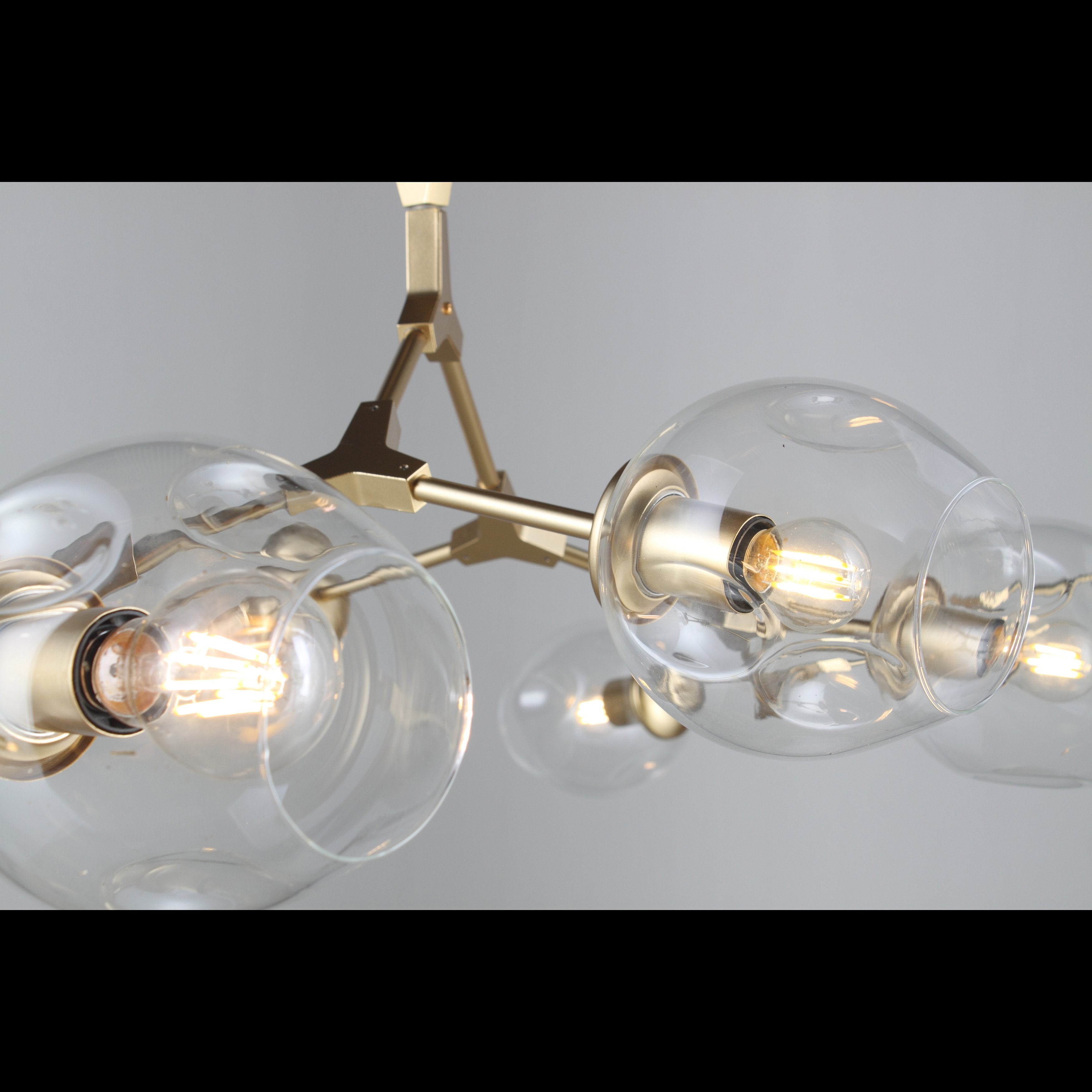 Metal Releaf Horizontal Globe Branching Bubble Chandelier - Italian Concept
