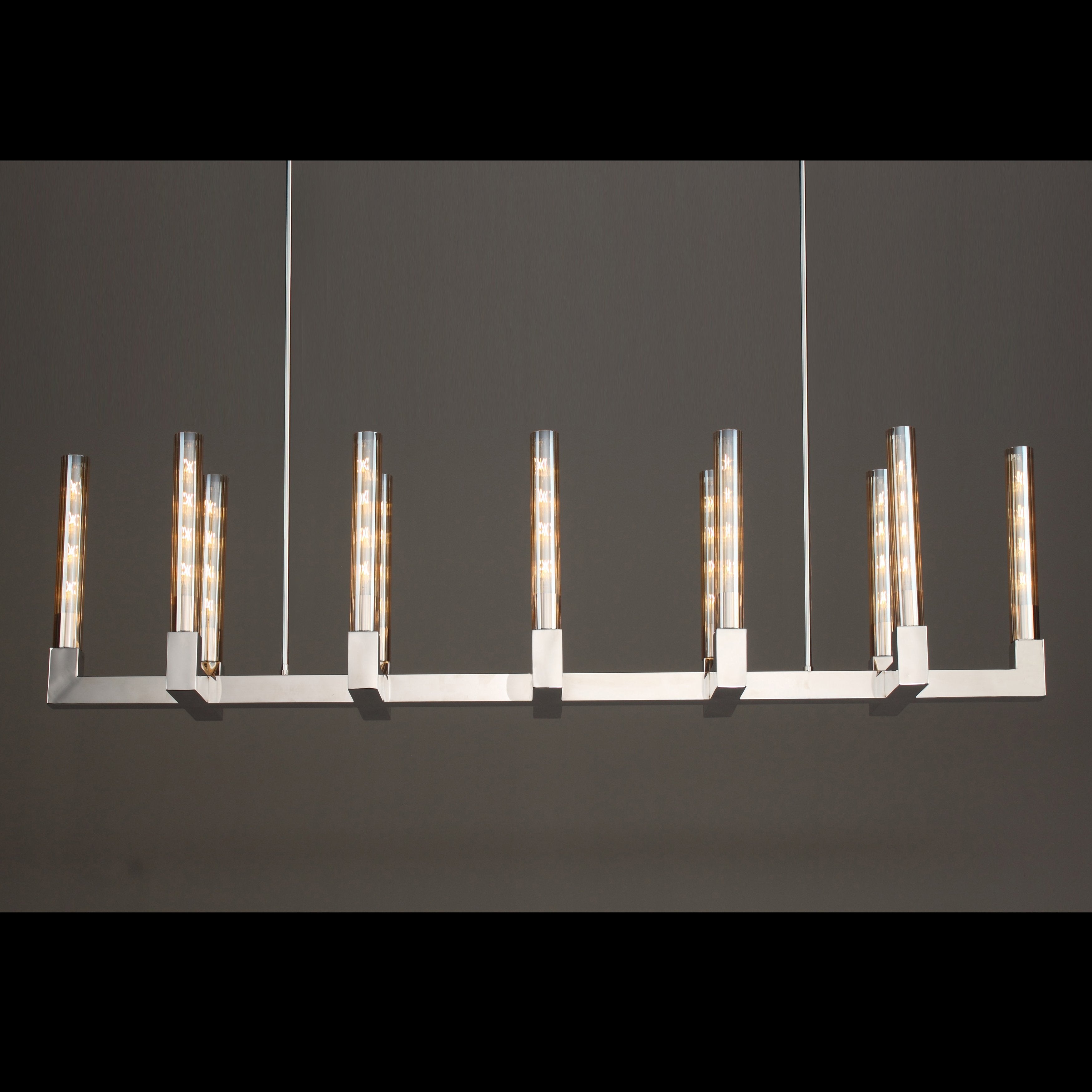 Metal Linear 12-Light 51" Chandelier - Italian Concept