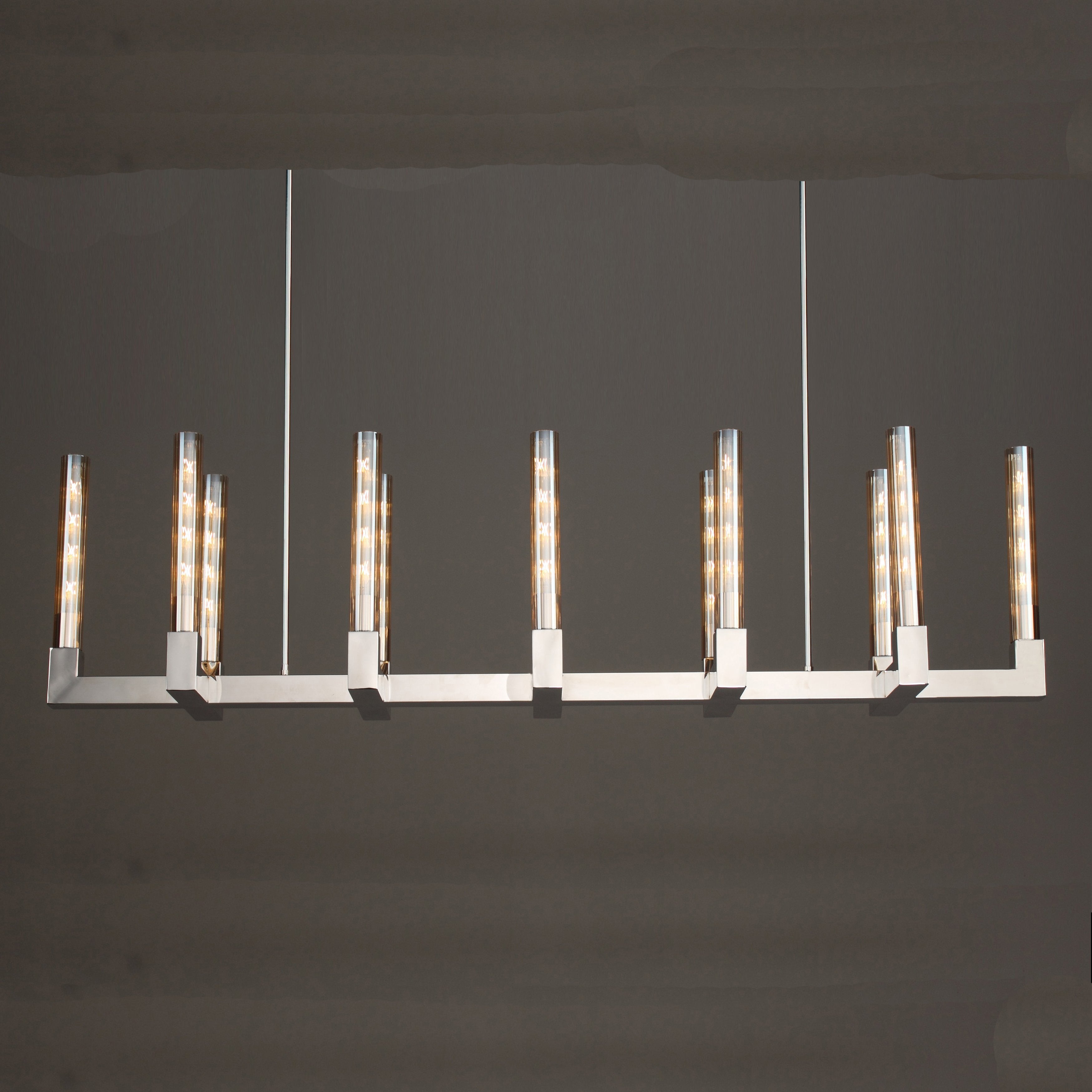 Metal Linear 12-Light 55” Chandelier - Italian Concept