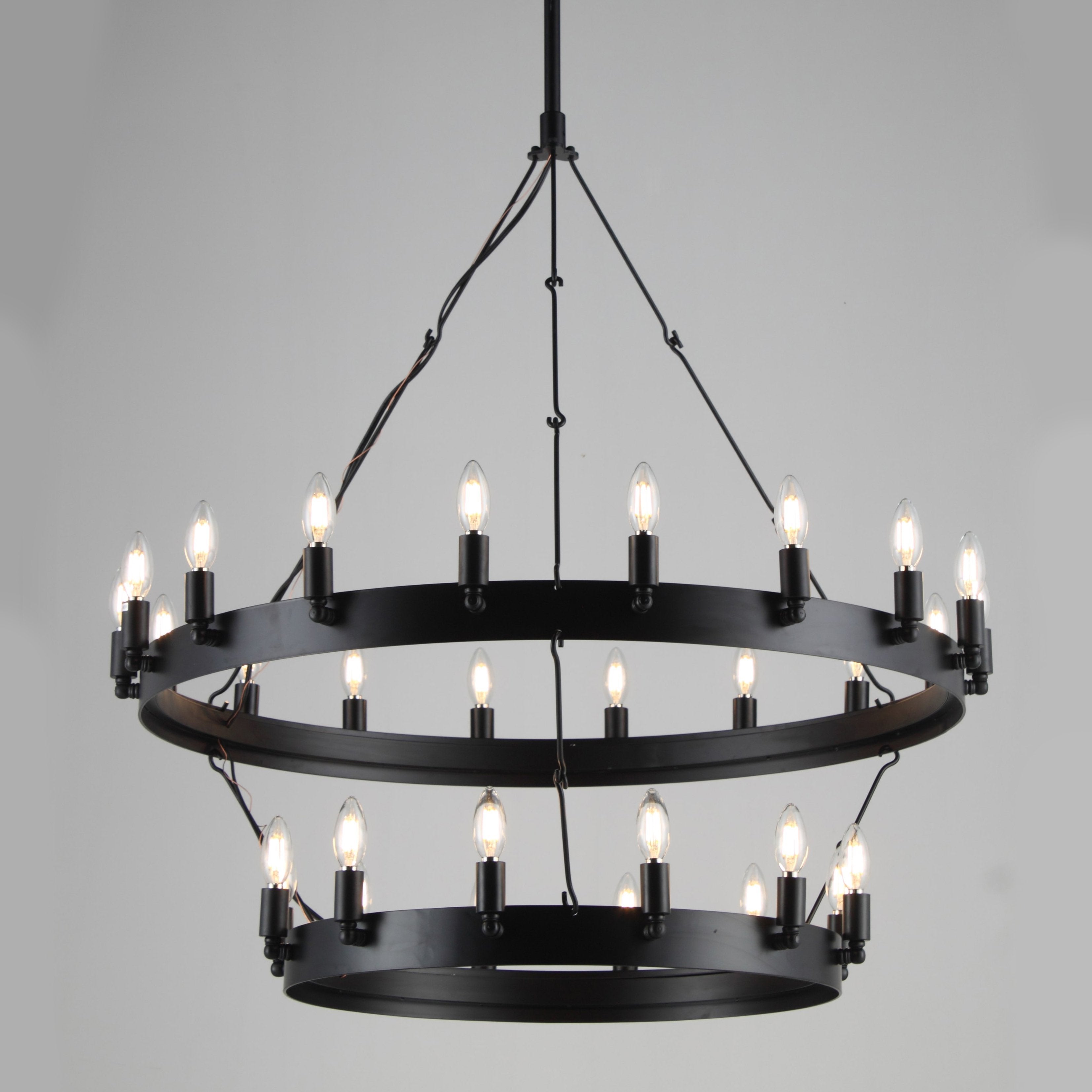 Wheel Barrel 2-Tier Vintage Round Chandelier - Italian Concept