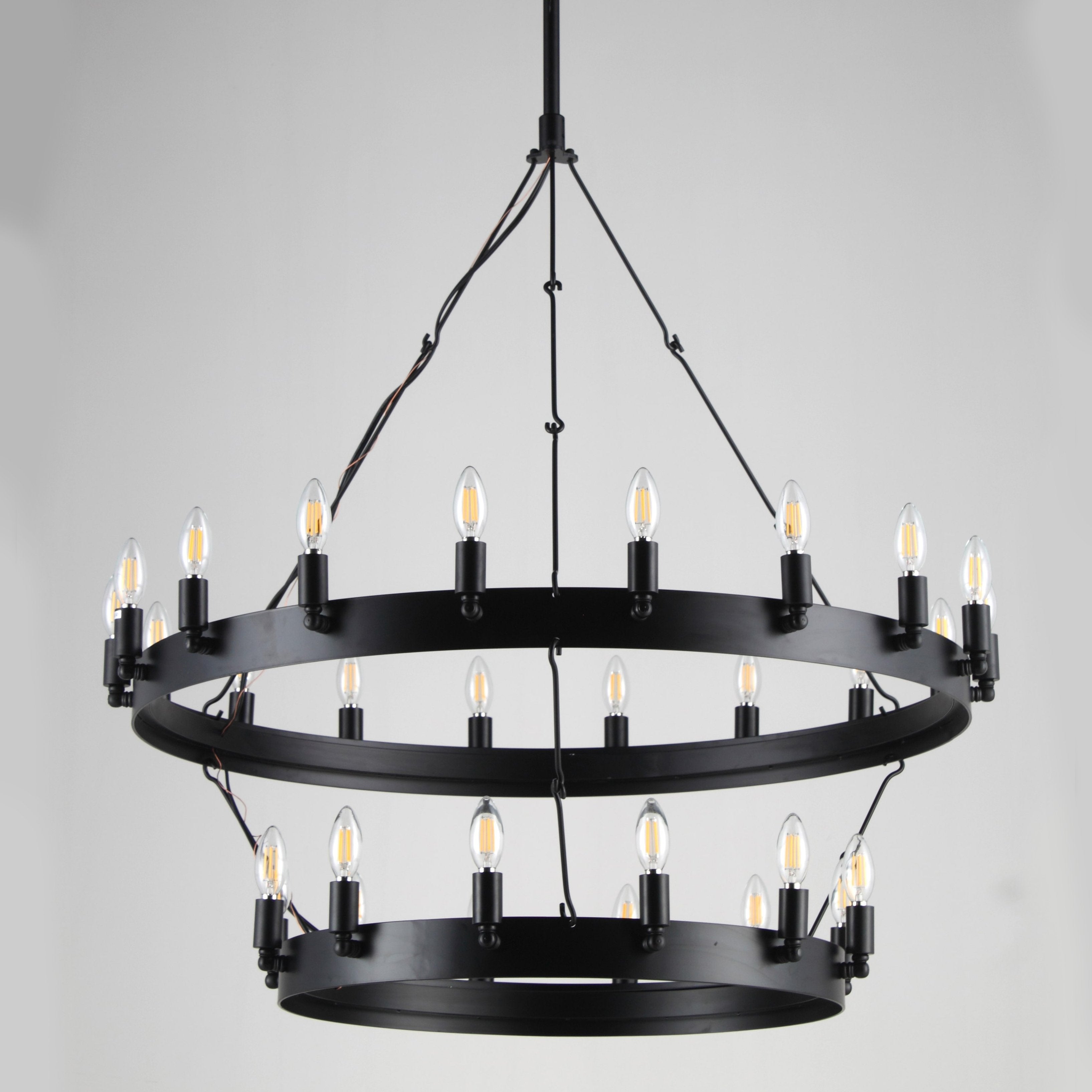 Wheel Barrel 2-Tier Vintage Round Chandelier - Italian Concept