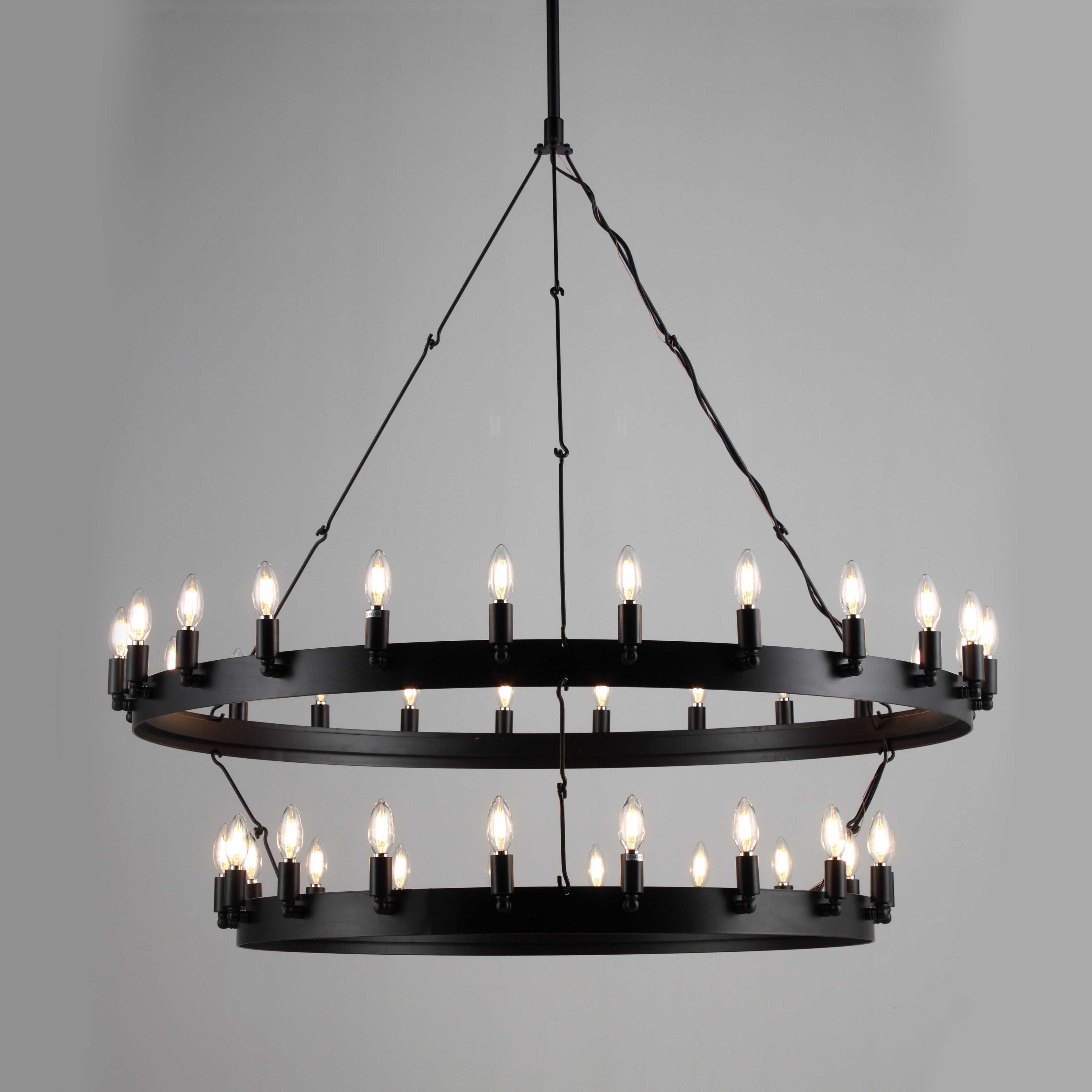 Wheel Barrel 2-Tier Vintage Round Chandelier - Italian Concept