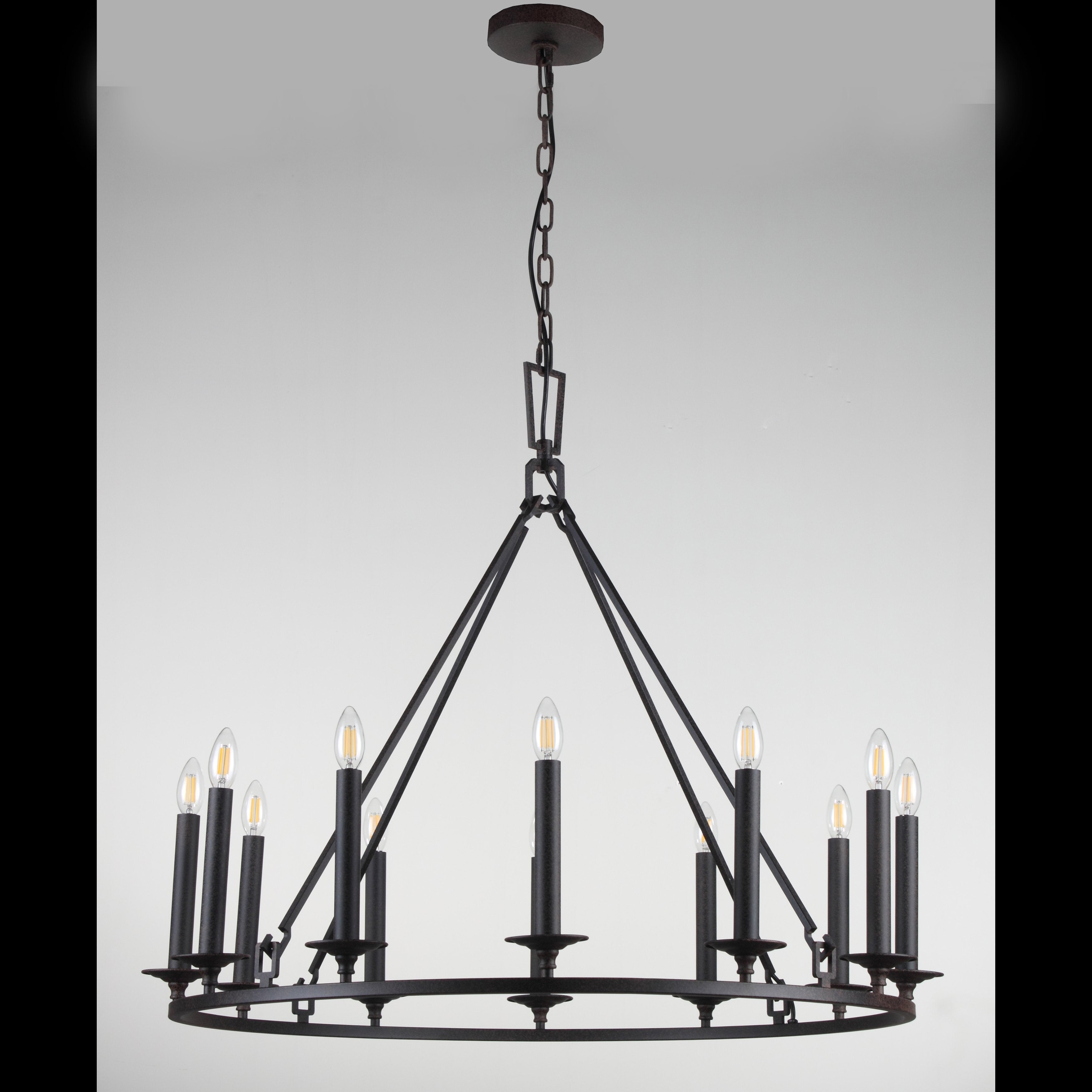 Wineyard Wheel Barrel Round 2-Tier Chandelier - Italian Concept