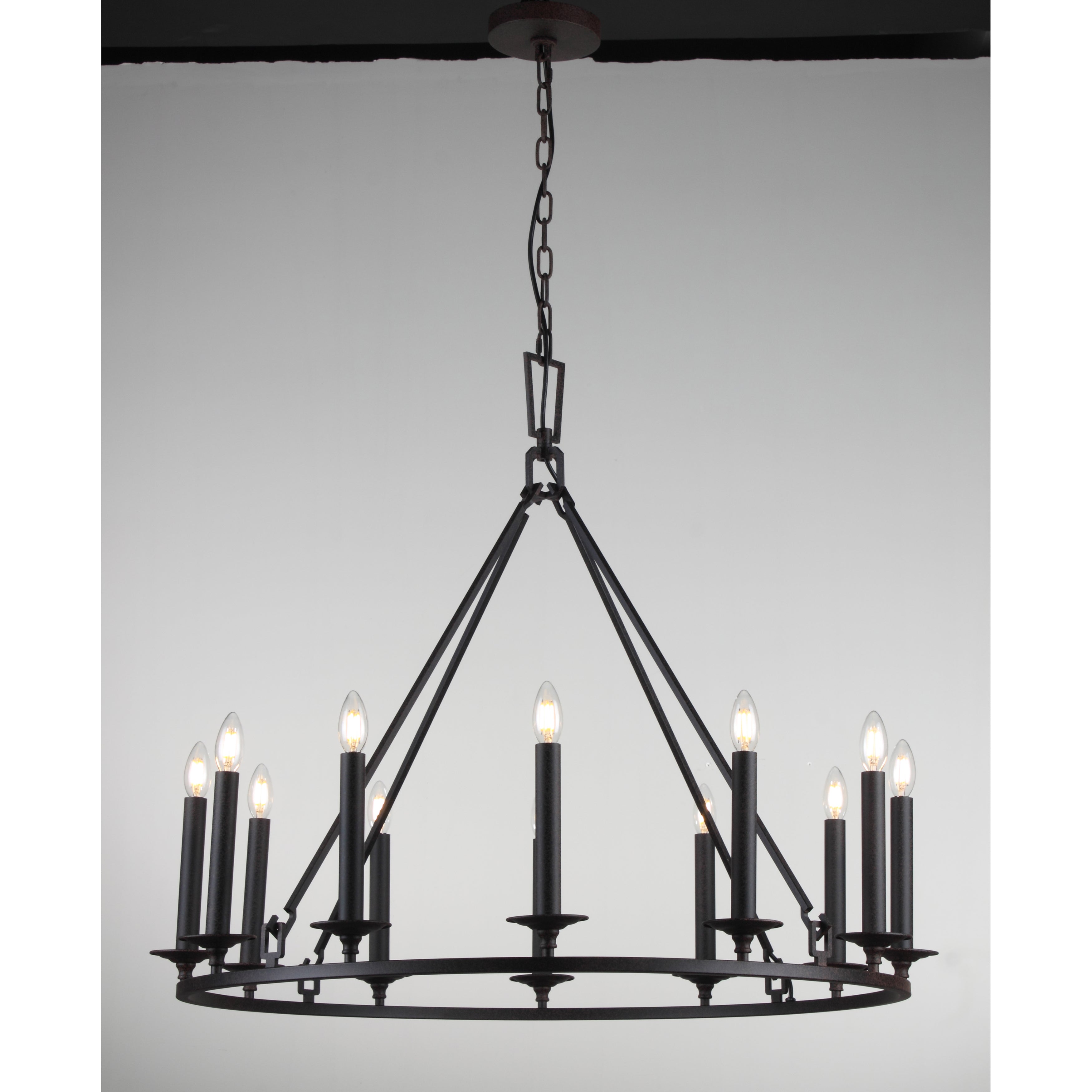Wineyard Wheel Barrel Round 2-Tier Chandelier - Italian Concept
