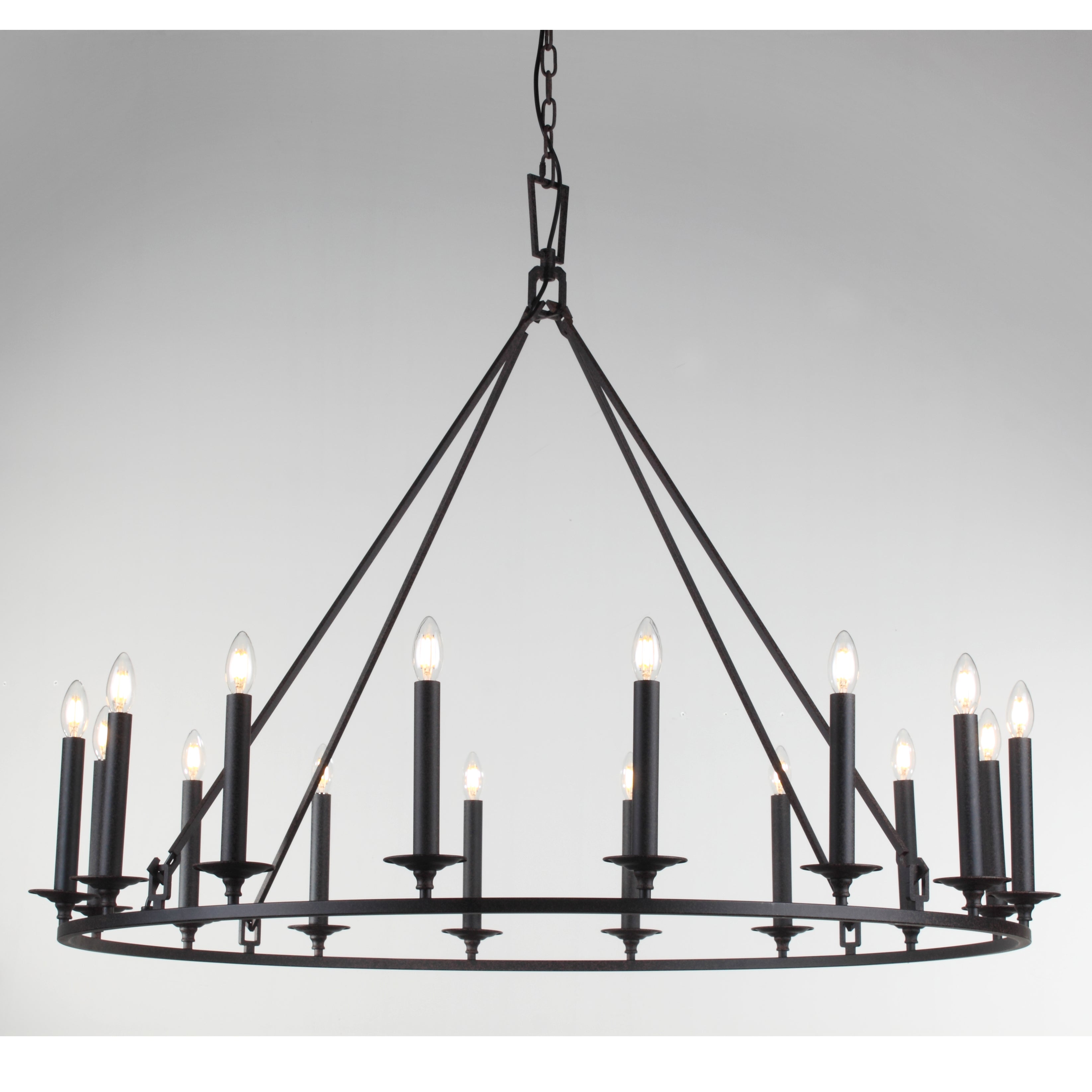 Wineyard Wheel Barrel Round 2-Tier Chandelier - Italian Concept