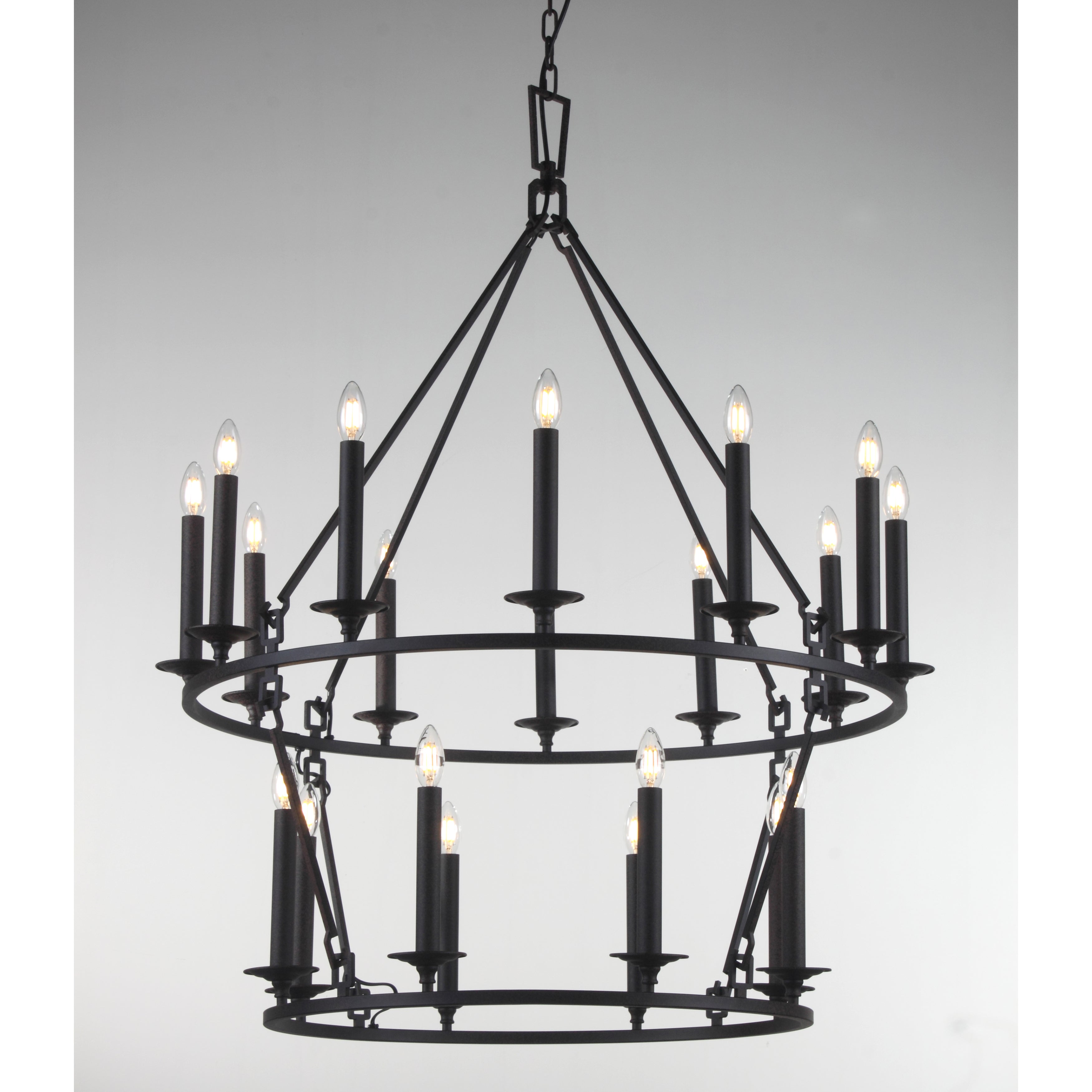 Wineyard Wheel Barrel Round 2-Tier Chandelier - Italian Concept