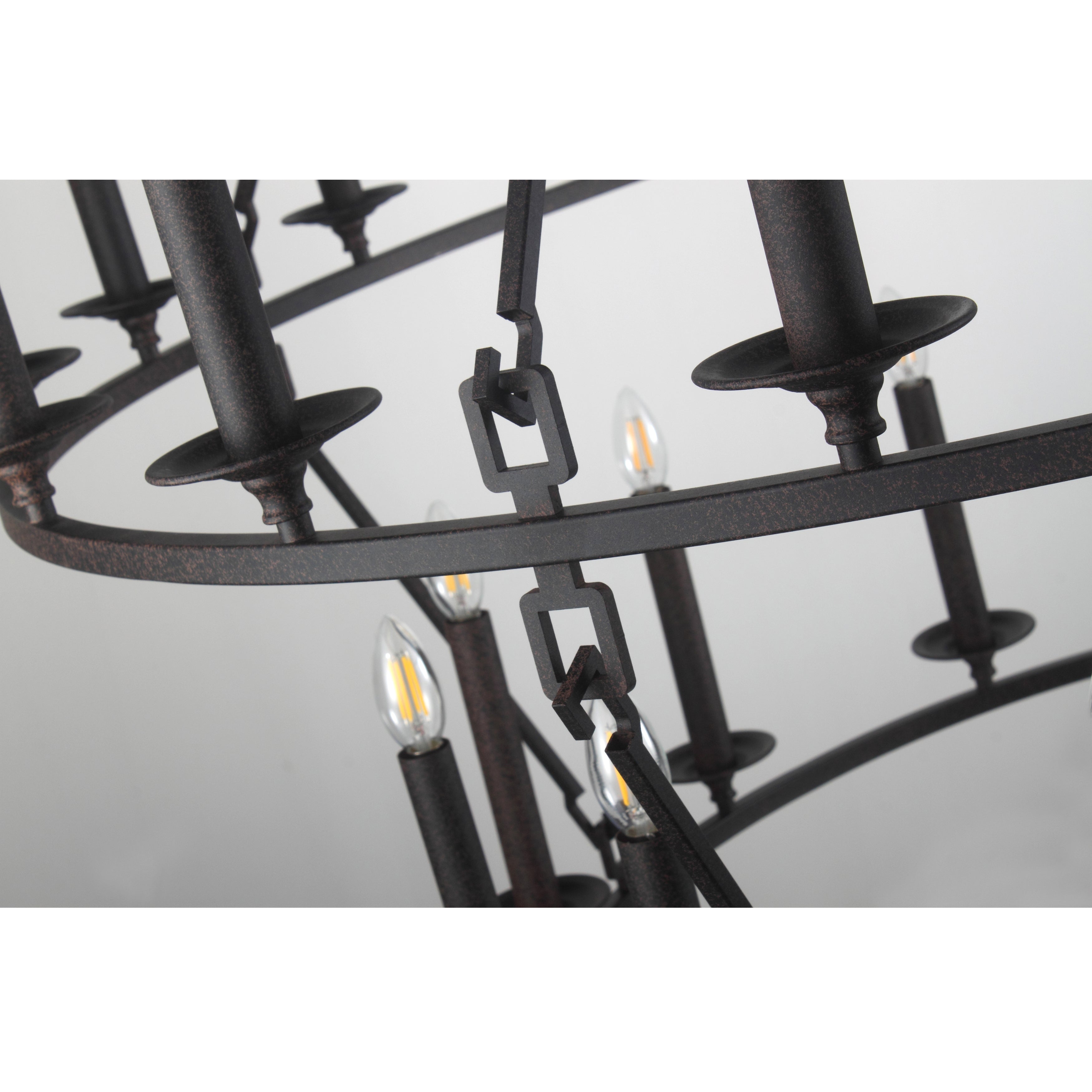 Wineyard Wheel Barrel Round 2-Tier Chandelier - Italian Concept