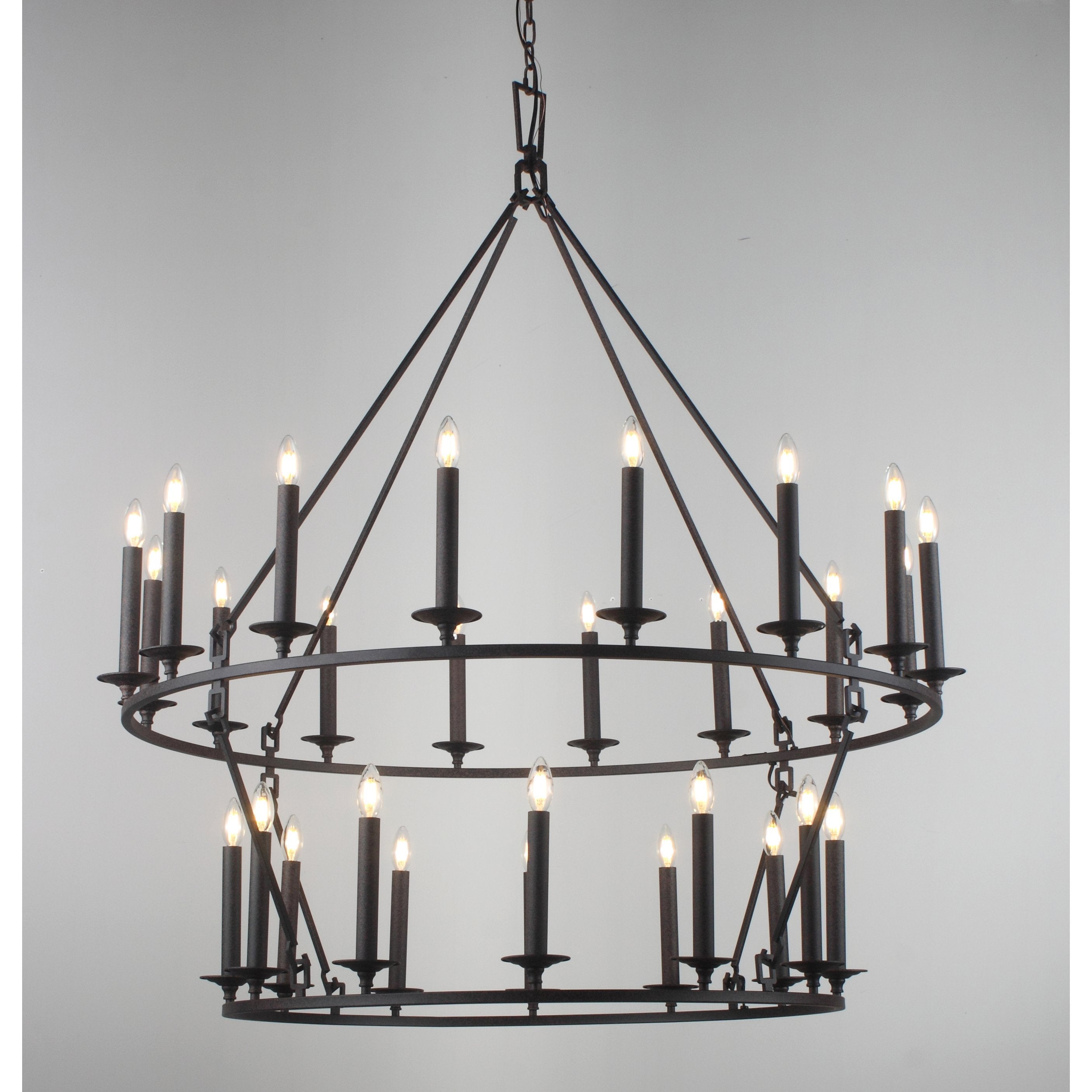 Wineyard Wheel Barrel Round 2-Tier Chandelier - Italian Concept