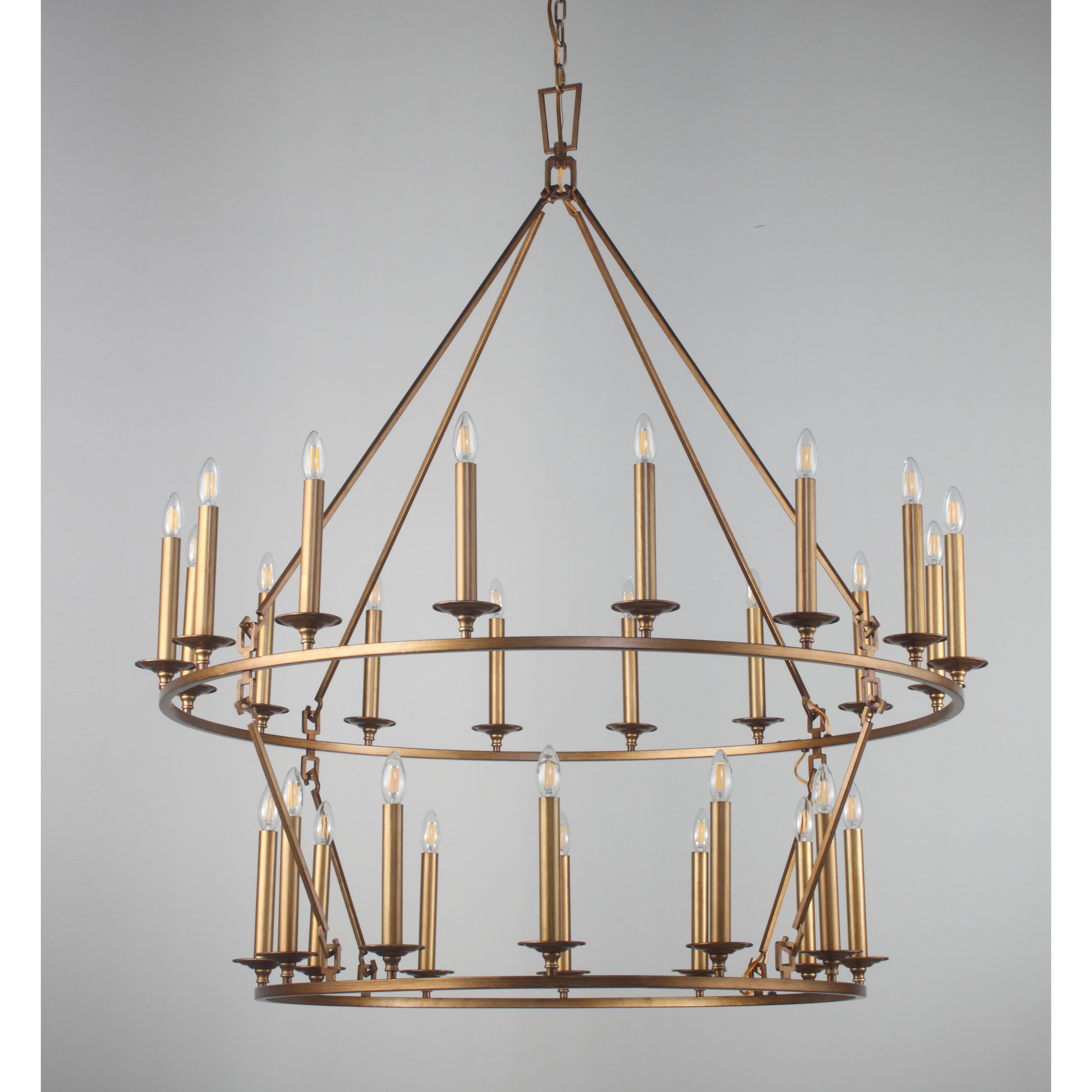 Wineyard Wheel Barrel Round 2-Tier Chandelier - Italian Concept
