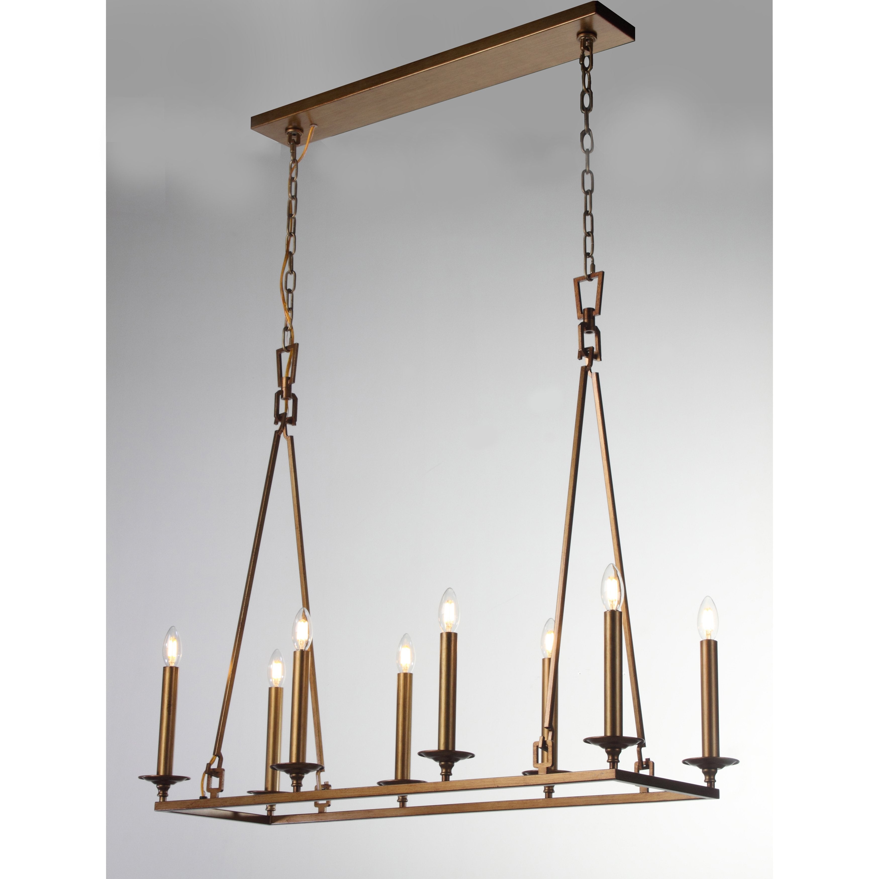 Wineyard Wheel Barrel Rectangular Linear Chandelier - Italian Concept