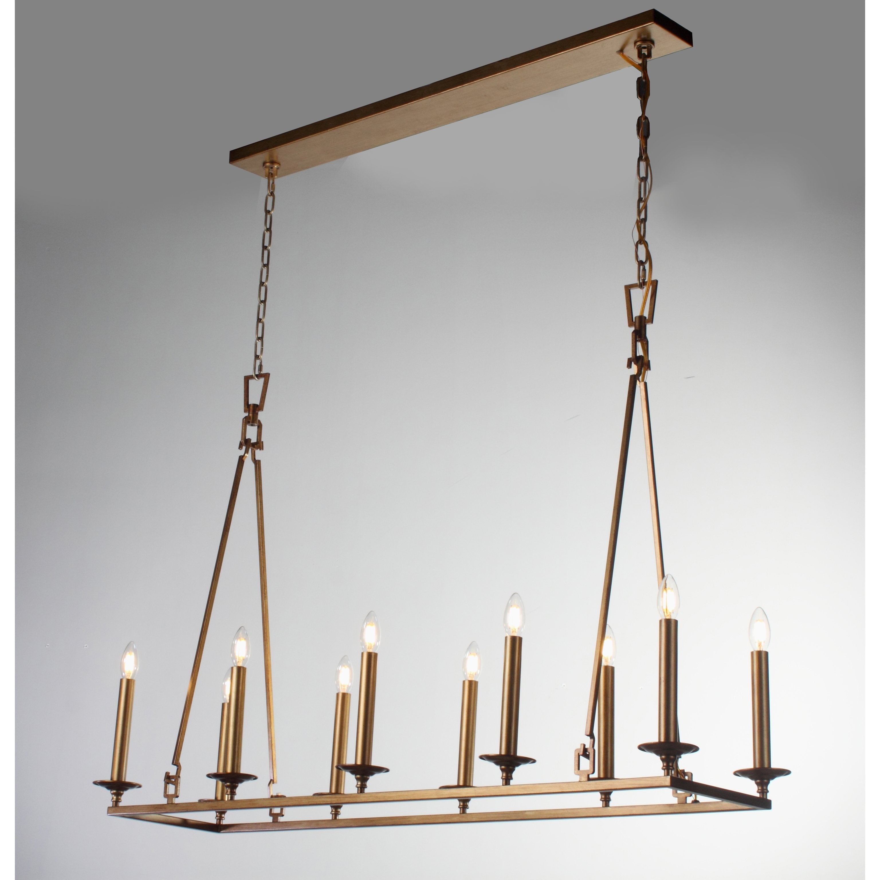Wineyard Wheel Barrel Rectangular Linear Chandelier - Italian Concept
