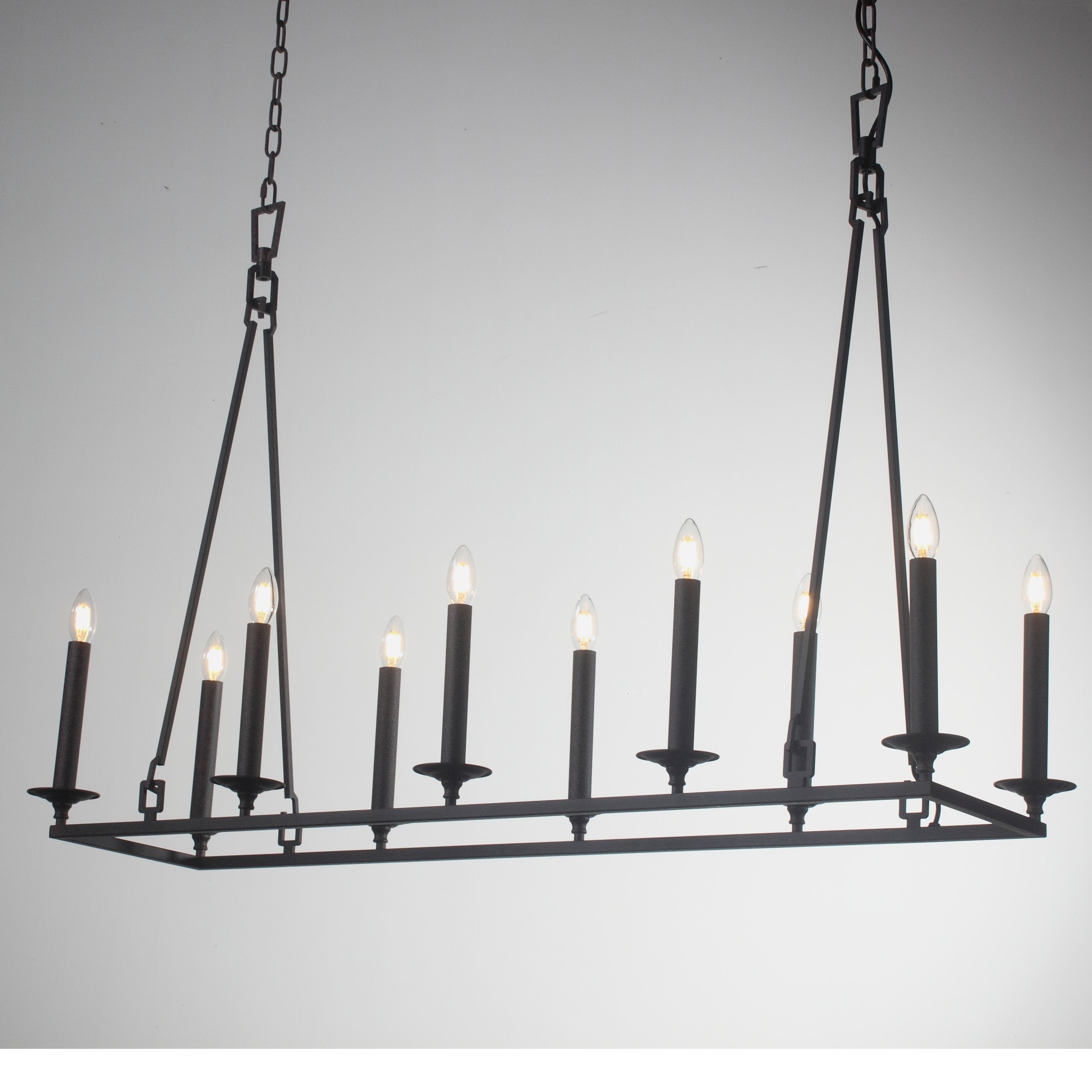 Wineyard Wheel Barrel Rectangular Linear Chandelier - Italian Concept